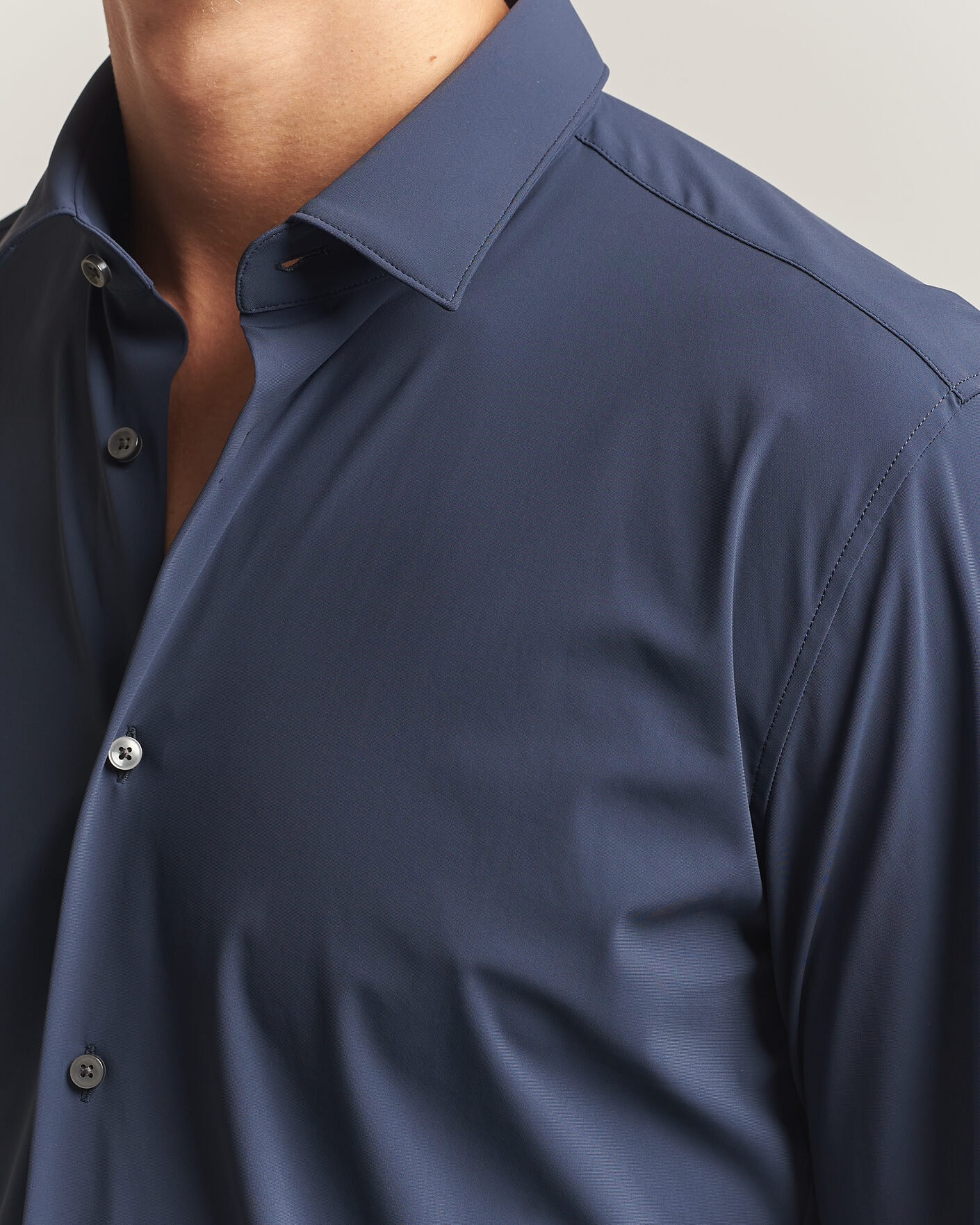 Men | Shirts | BOSS BLACK | Hank 4-Way Stretch Shirt Dark Blue