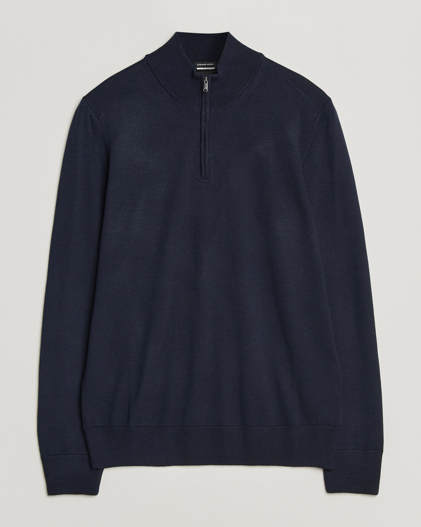 Men | Sweaters & Knitwear | BOSS BLACK | Ebenji Merino Knitted Half Zip Dark Blue