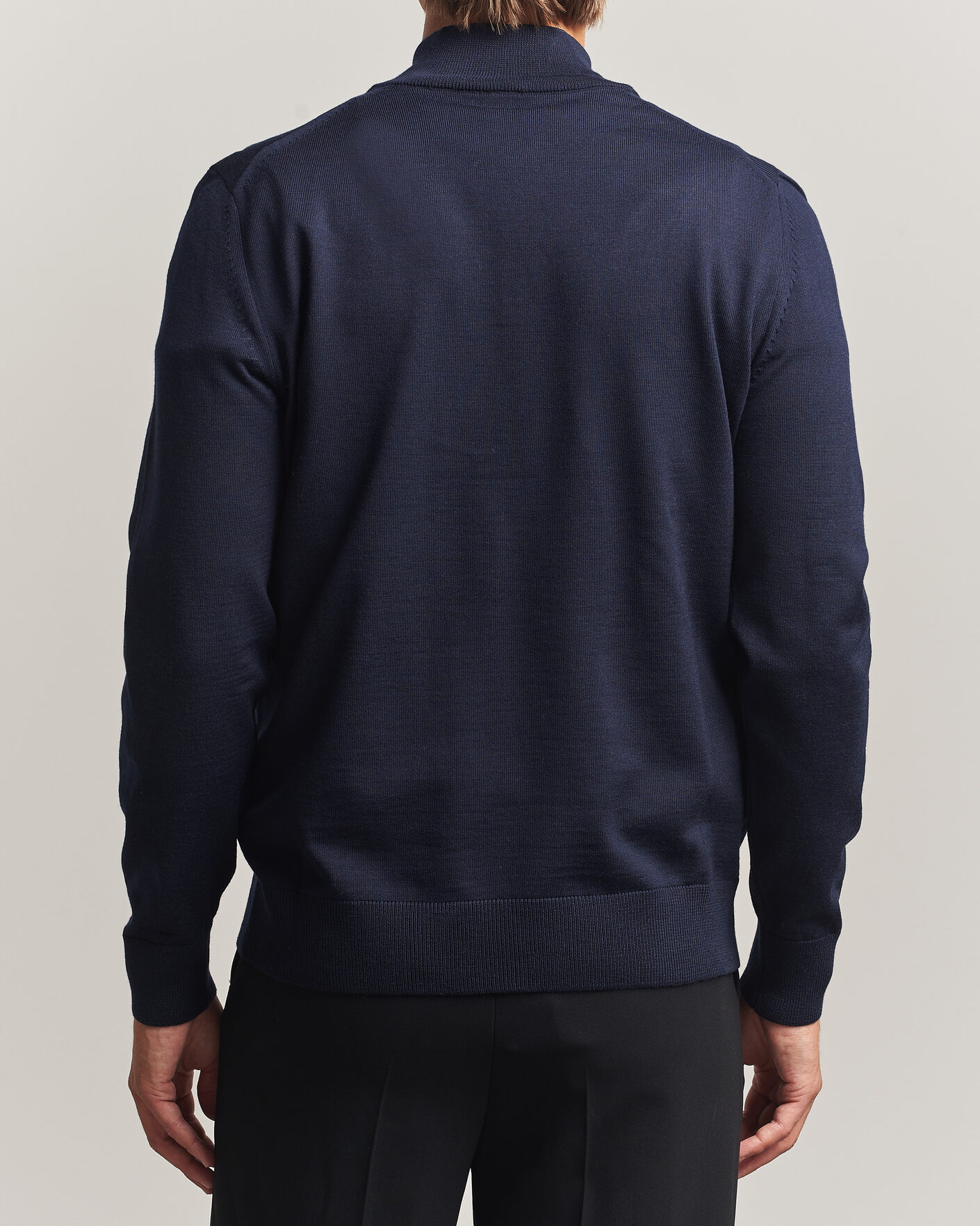 Men | Sweaters & Knitwear | BOSS BLACK | Ebenji Merino Knitted Half Zip Dark Blue