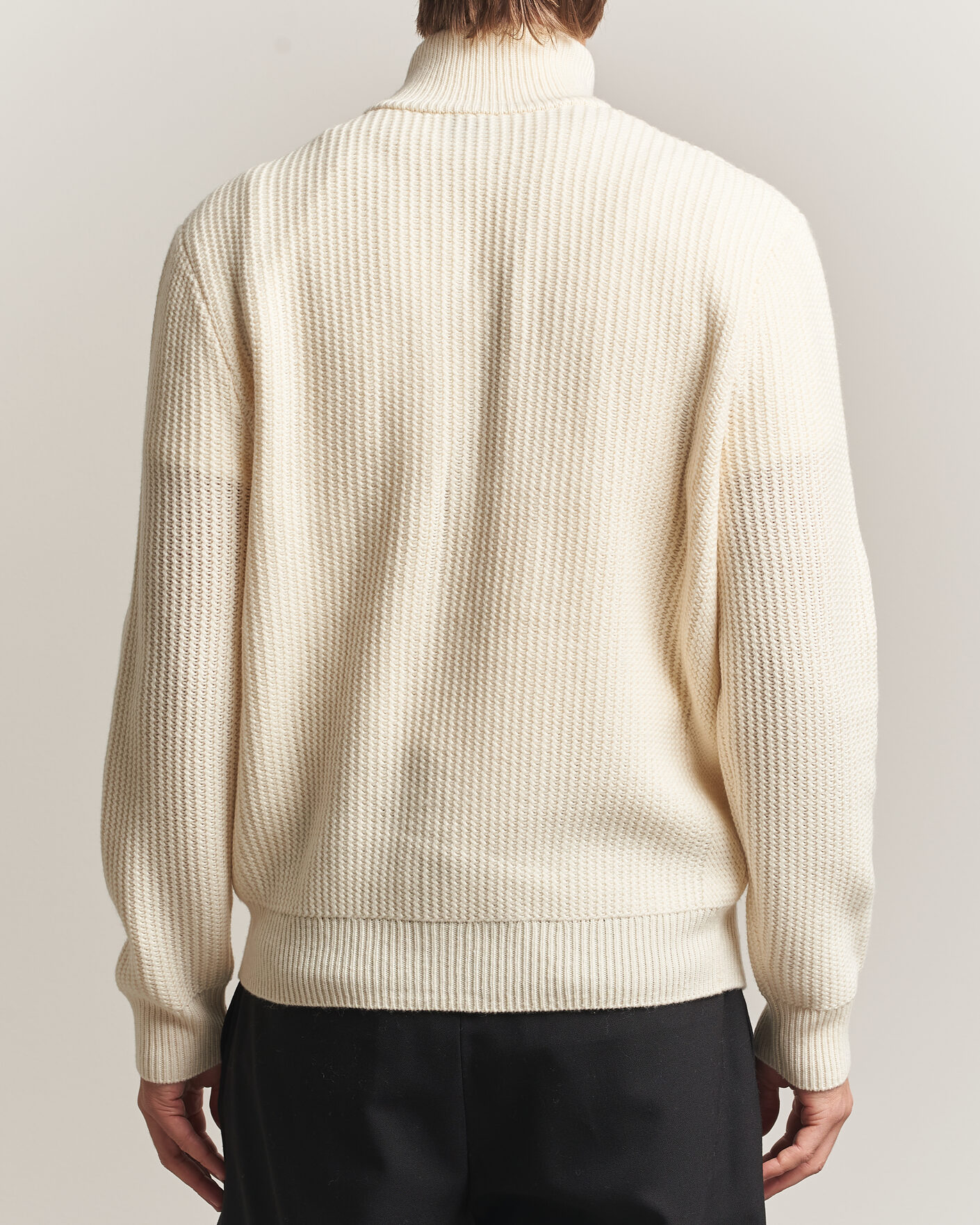Men | Sweaters & Knitwear | BOSS BLACK | Fiocco Wool/Cashmere Full Zip Open White