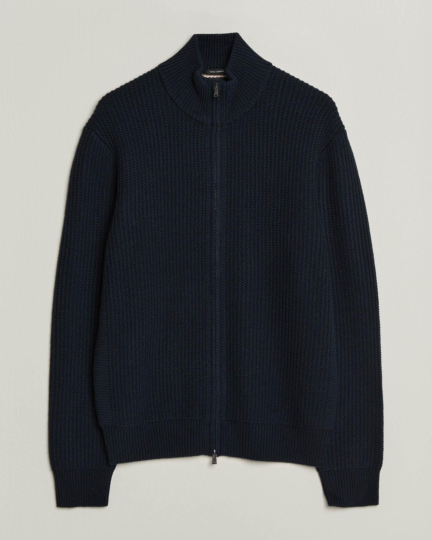 Men | Sweaters & Knitwear | BOSS BLACK | Fiocco Wool/Cashmere Full Zip Dark Blue