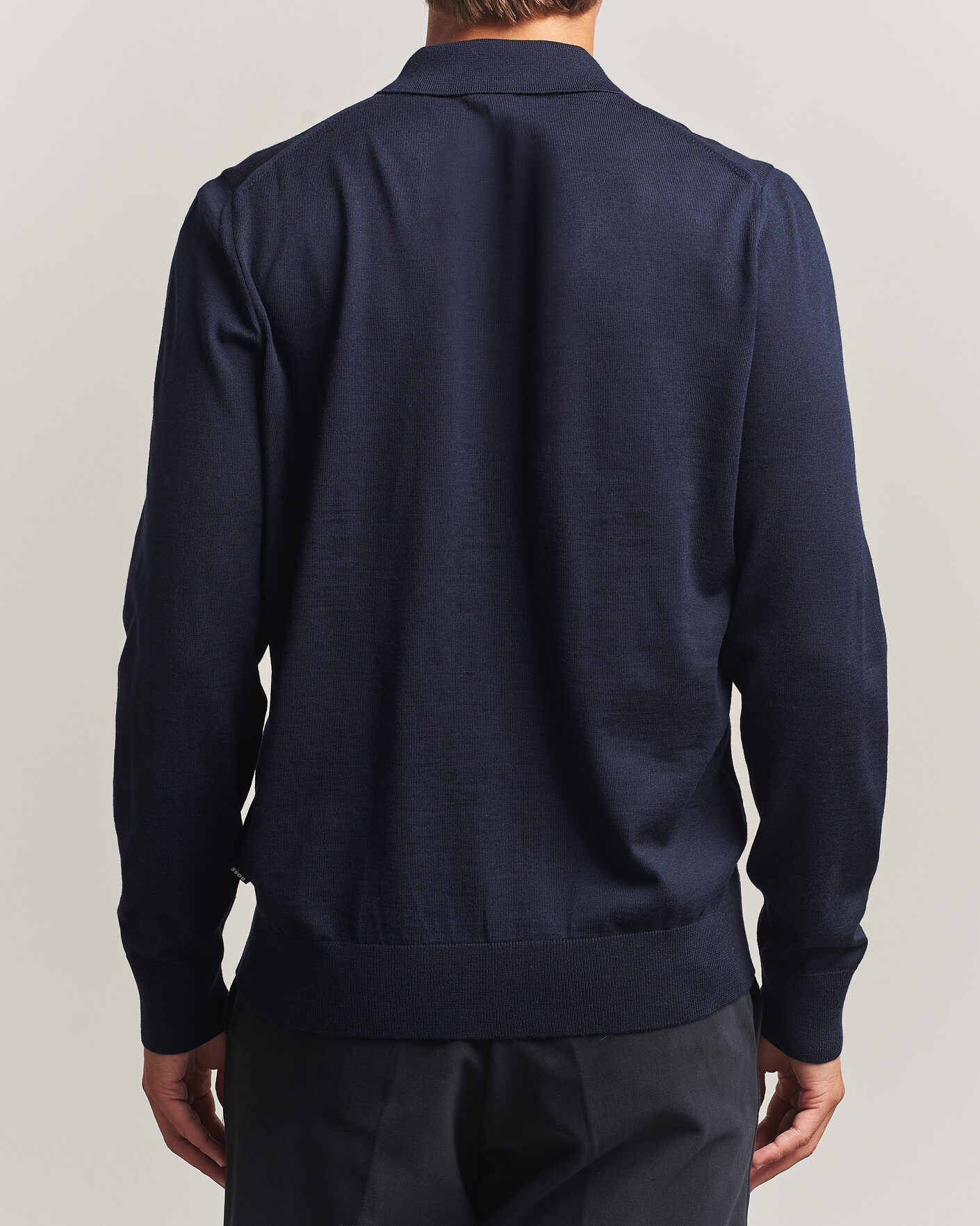 Men | Sweaters & Knitwear | BOSS BLACK | Helbert Merino Knitted Cardigan Dark Blue