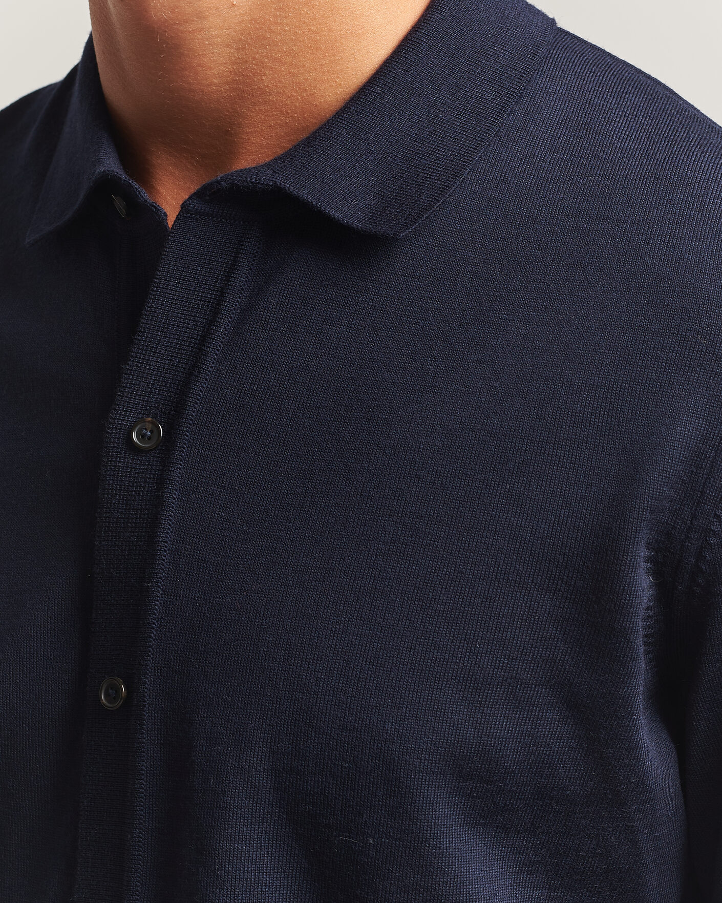 Men | Sweaters & Knitwear | BOSS BLACK | Helbert Merino Knitted Cardigan Dark Blue