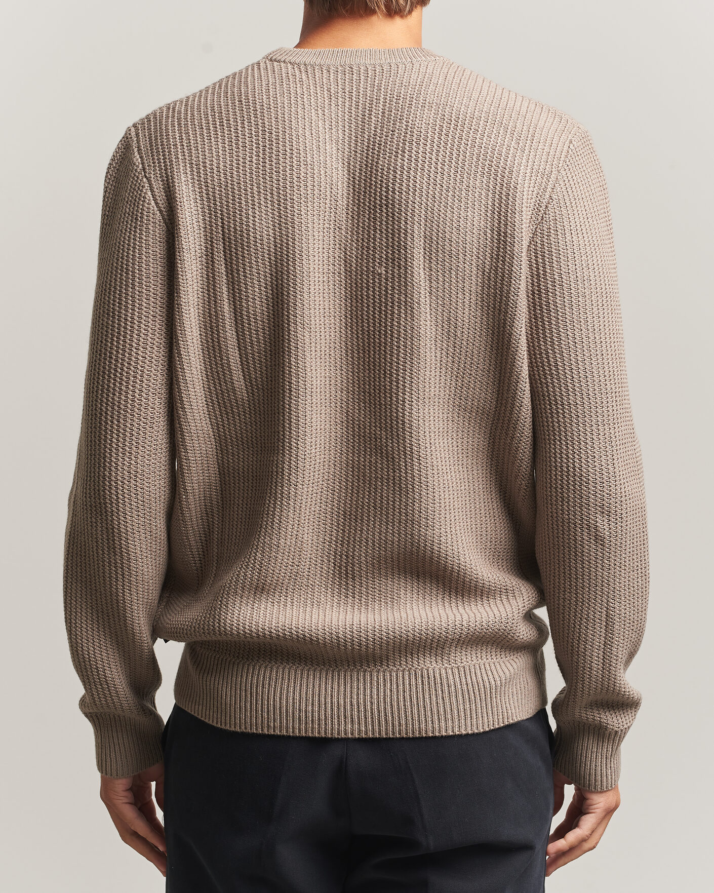 Men | Sweaters & Knitwear | BOSS BLACK | Fiocchetto Wool/Cashmere Crew Neck Open Brown