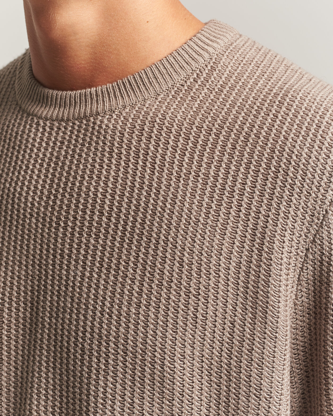 Men | Sweaters & Knitwear | BOSS BLACK | Fiocchetto Wool/Cashmere Crew Neck Open Brown