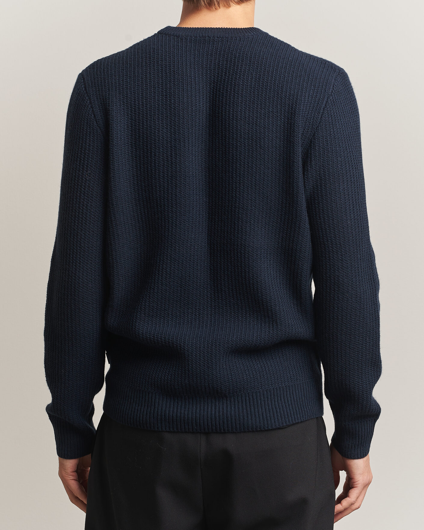 Men | Sweaters & Knitwear | BOSS BLACK | Fiocchetto Wool/Cashmere Crew Neck Dark Blue