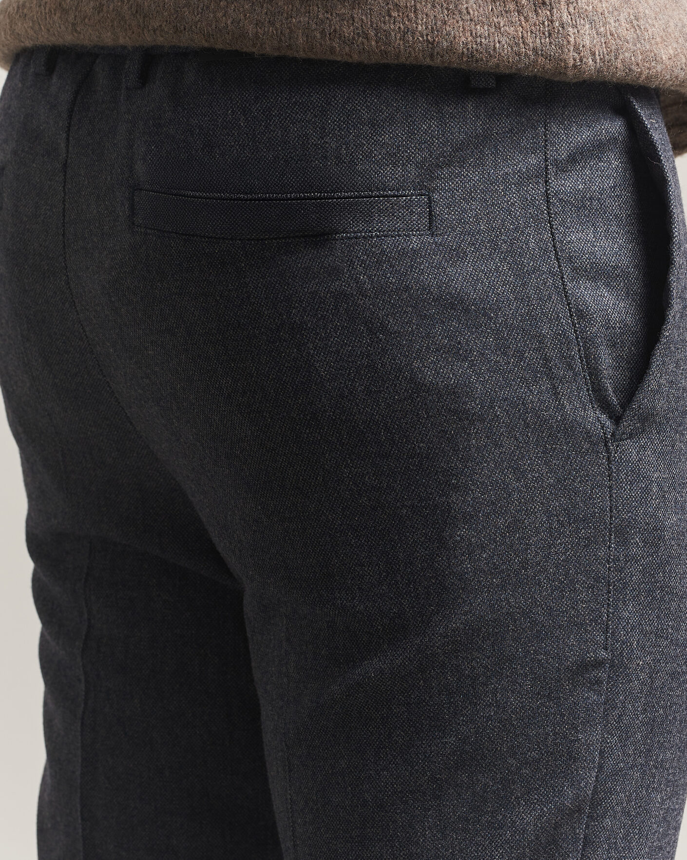 Men | Trousers | BOSS BLACK | Kane Brushed Drawstring Trousers Dark Blue
