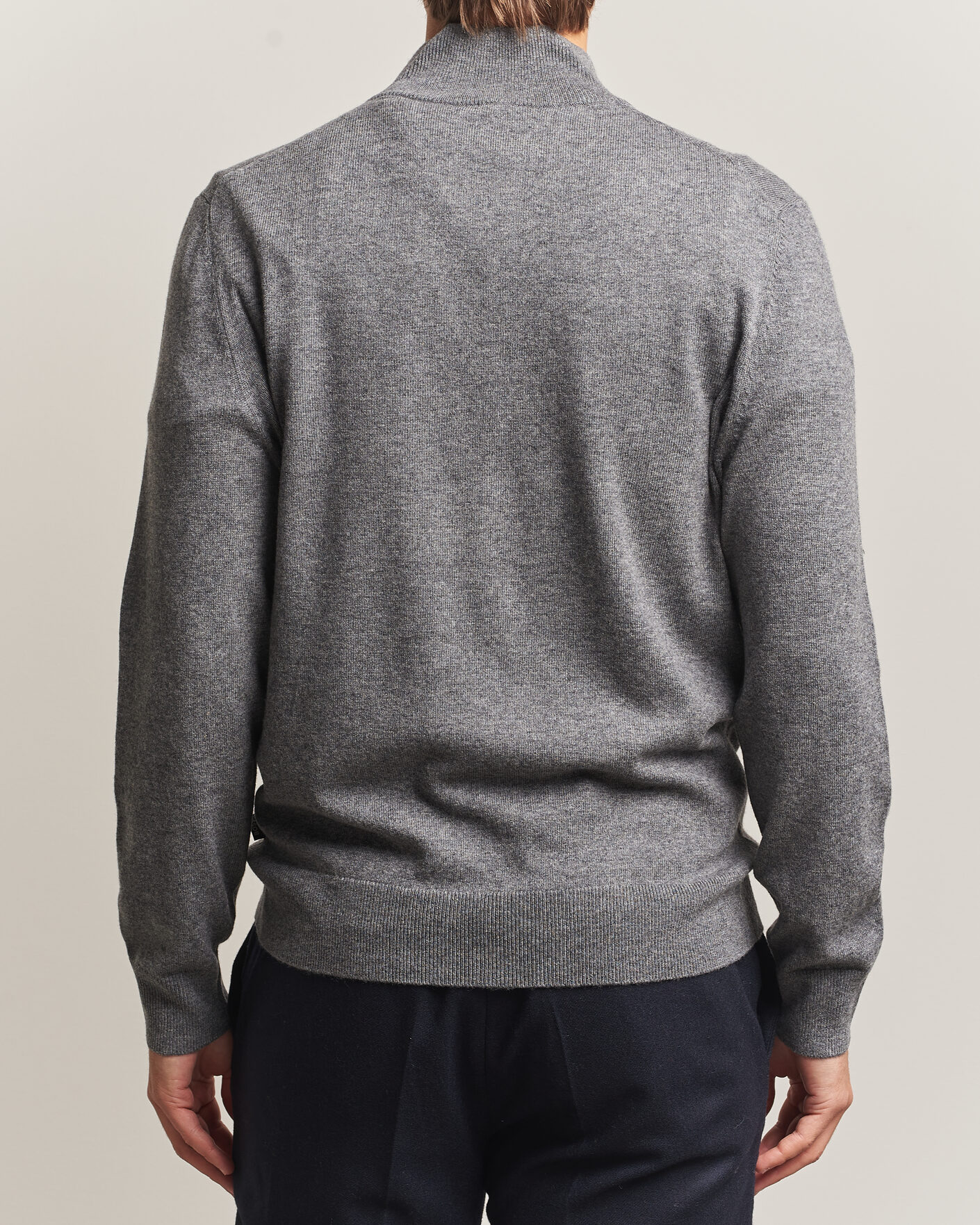 Men | Sweaters & Knitwear | BOSS BLACK | Hemarlo Wool/Cashmere Half Zip Medium Grey