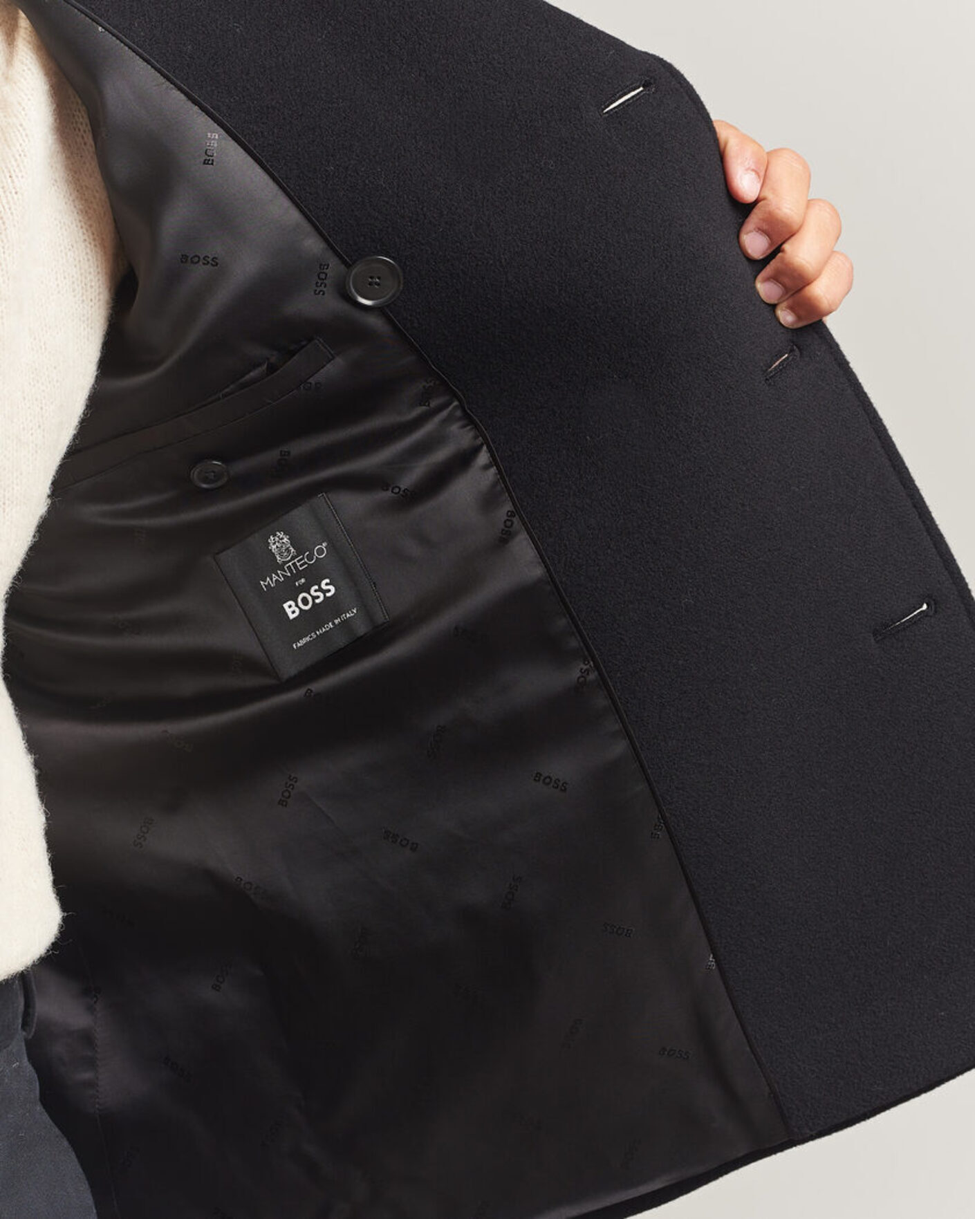 Men | Coats & Jackets | BOSS BLACK | Hyde Wool Peacoat Black