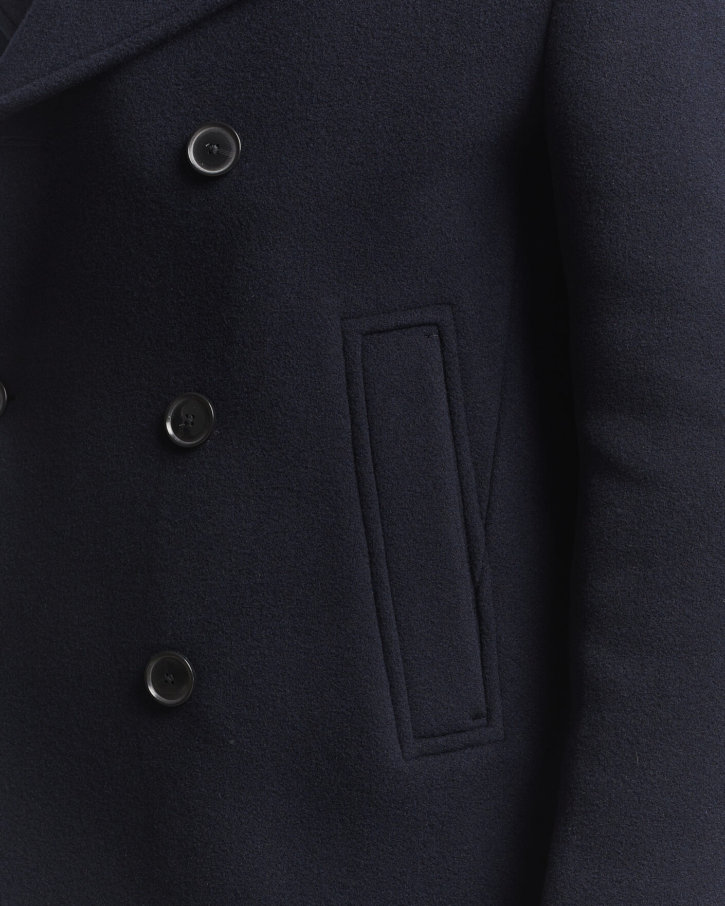 Men | Coats & Jackets | BOSS BLACK | Hyde Wool Peacoat Dark Blue