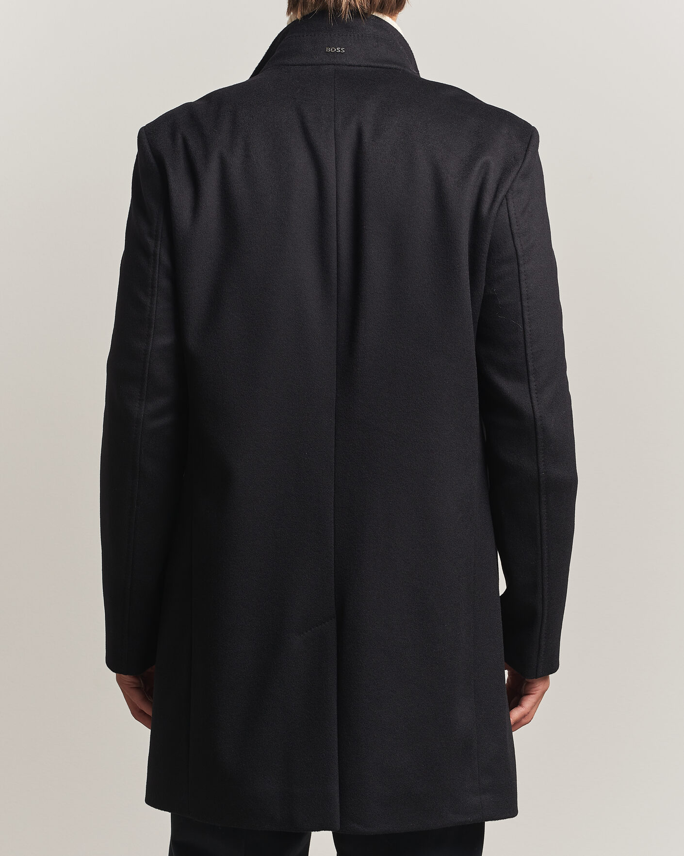 Men | Coats & Jackets | BOSS BLACK | Hyde Wool Stand Up Collar Coat Black