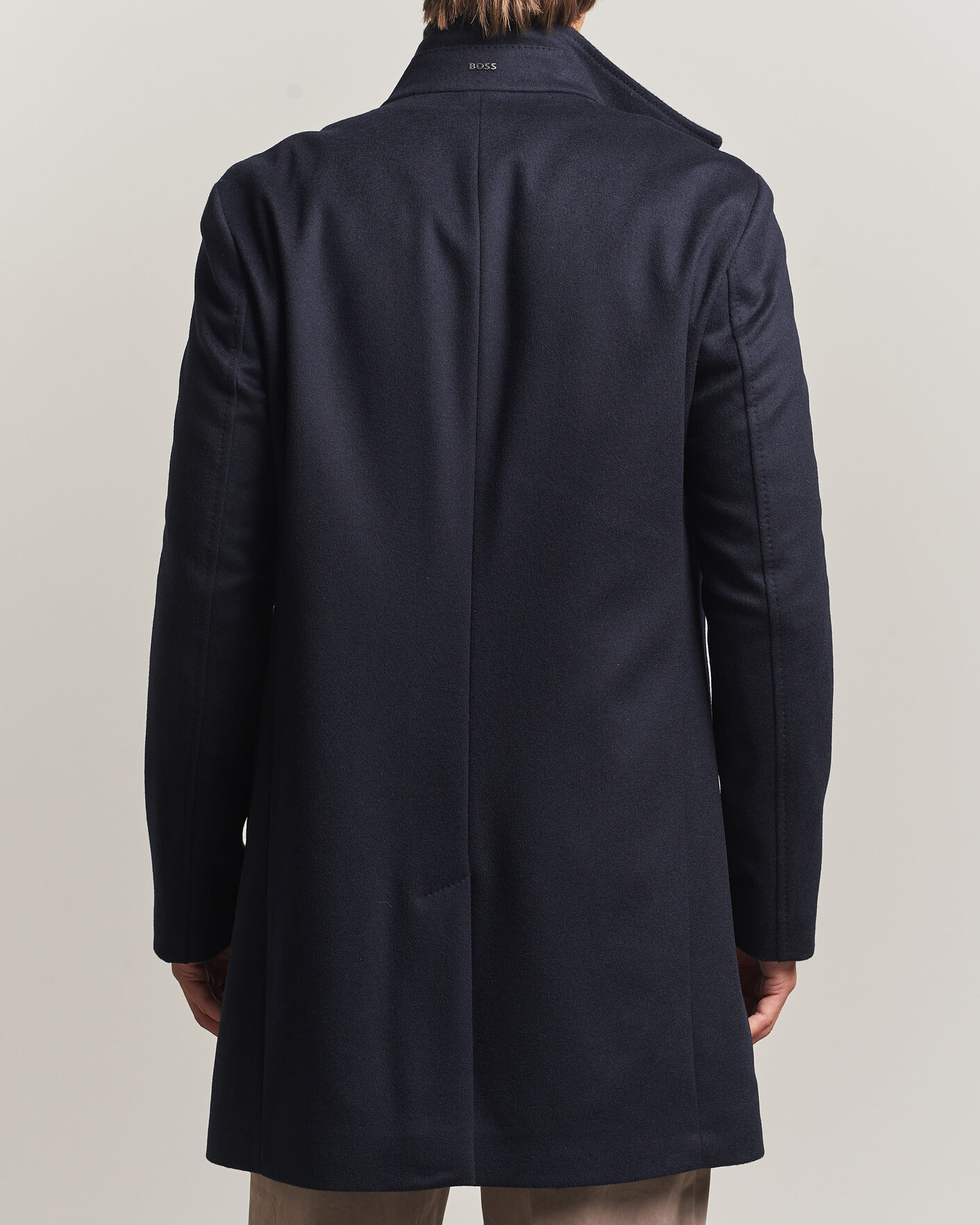 Men | Coats & Jackets | BOSS BLACK | Hyde Wool Stand Up Collar Coat Dark Blue