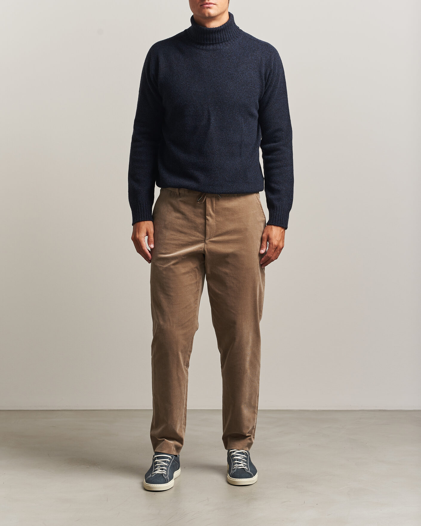 Men | Trousers | BOSS BLACK | Perin Corduroy Drawstring Trousers Open Brown