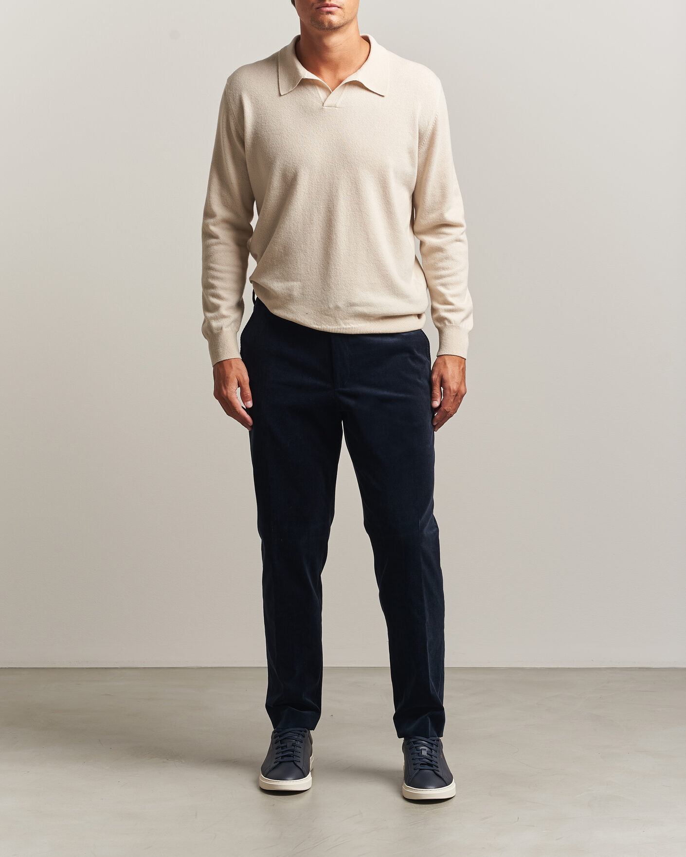 Men | Trousers | BOSS BLACK | Perin Corduroy Drawstring Trousers Dark Blue