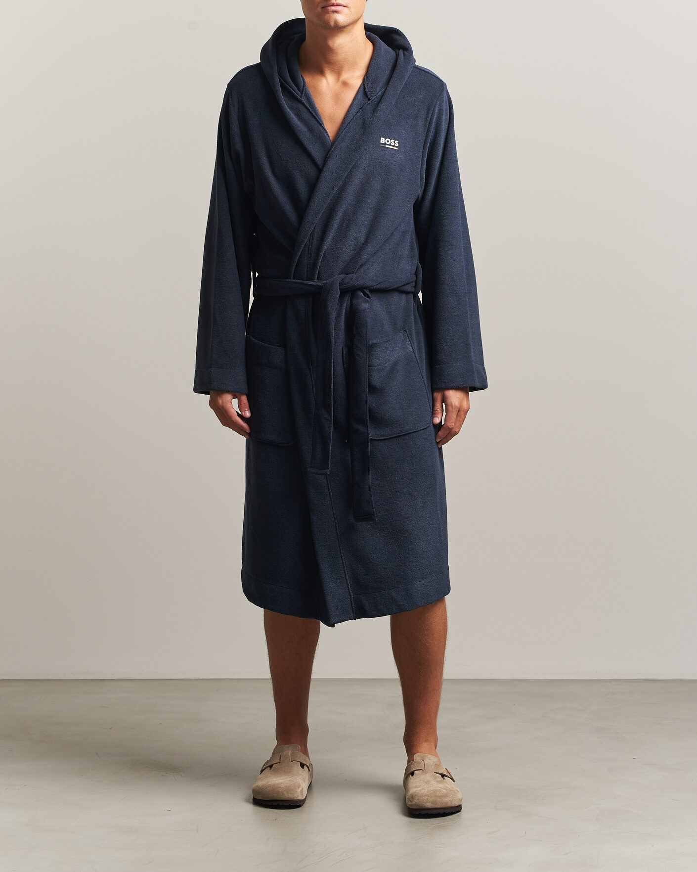 Men | Pyjamas & Robes | BOSS BLACK | Terry Robe Dark Blue