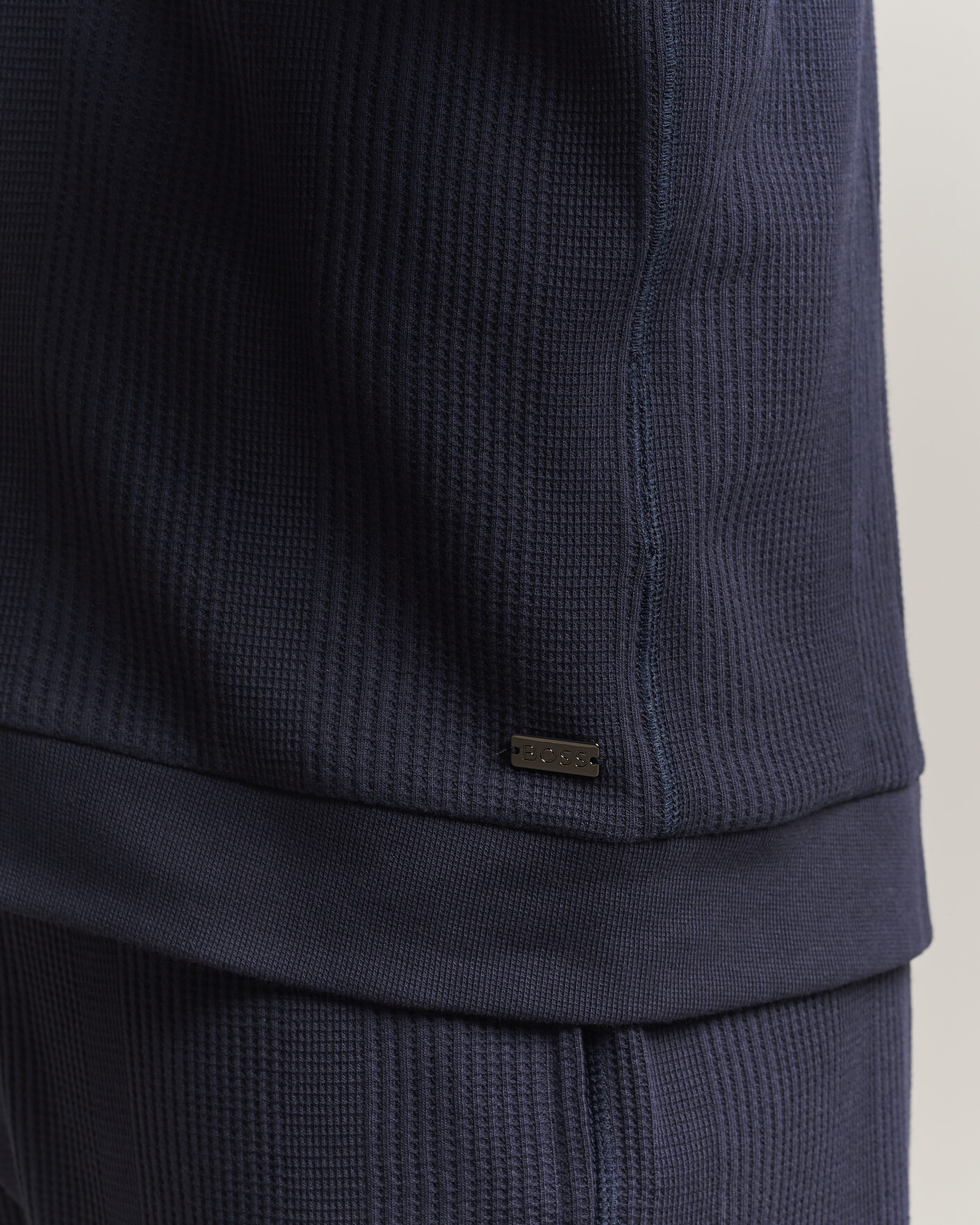Men | Sweaters & Knitwear | BOSS BLACK | Structured Loungewear Full Zip Dark Blue