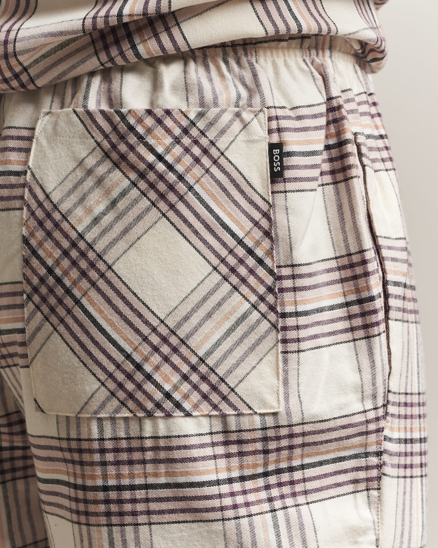 Men | Pyjamas & Robes | BOSS BLACK | Checked Flannel Pyjama Set Open White