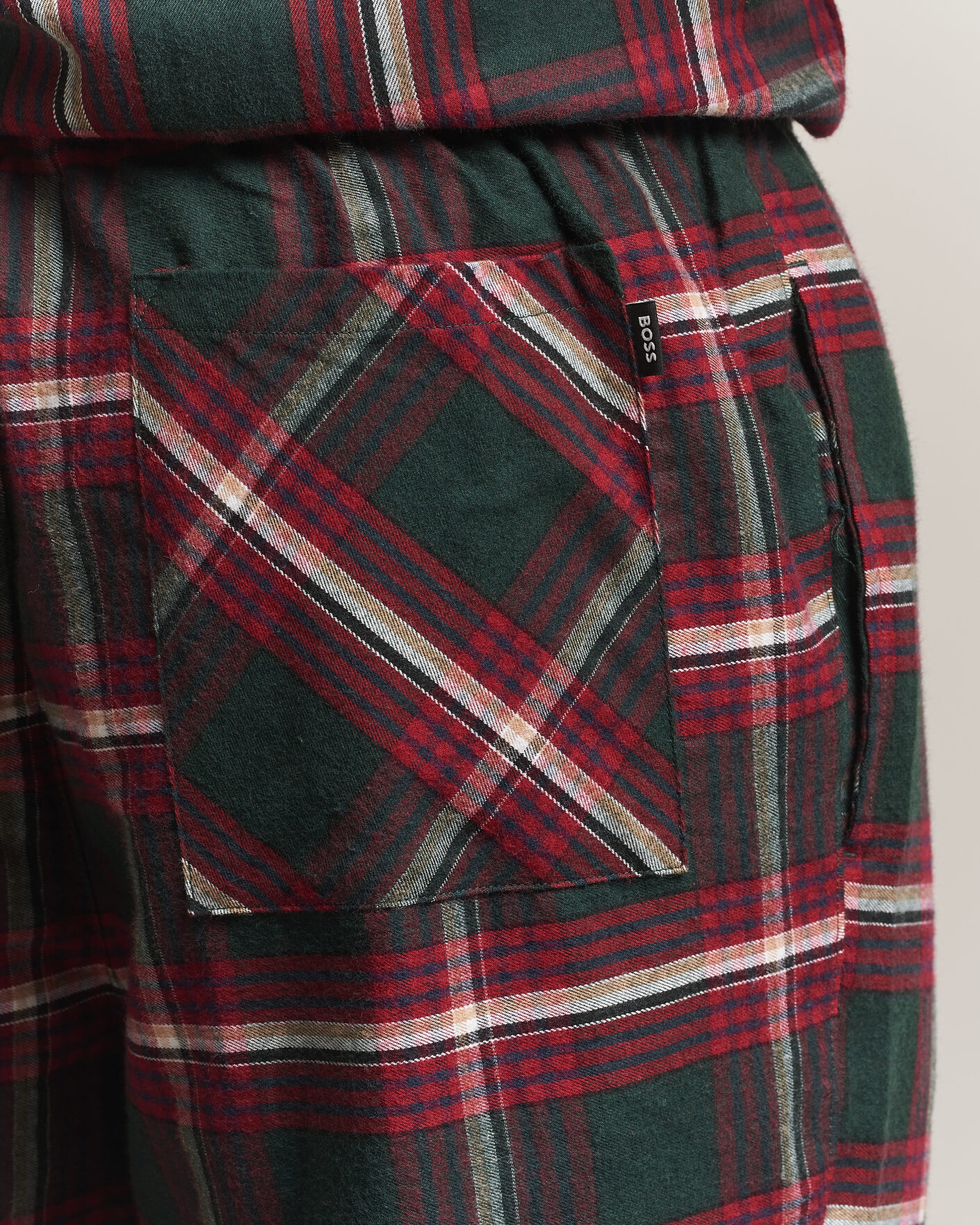 Men | Pyjamas & Robes | BOSS BLACK | Checked Flannel Pyjama Set Open Red