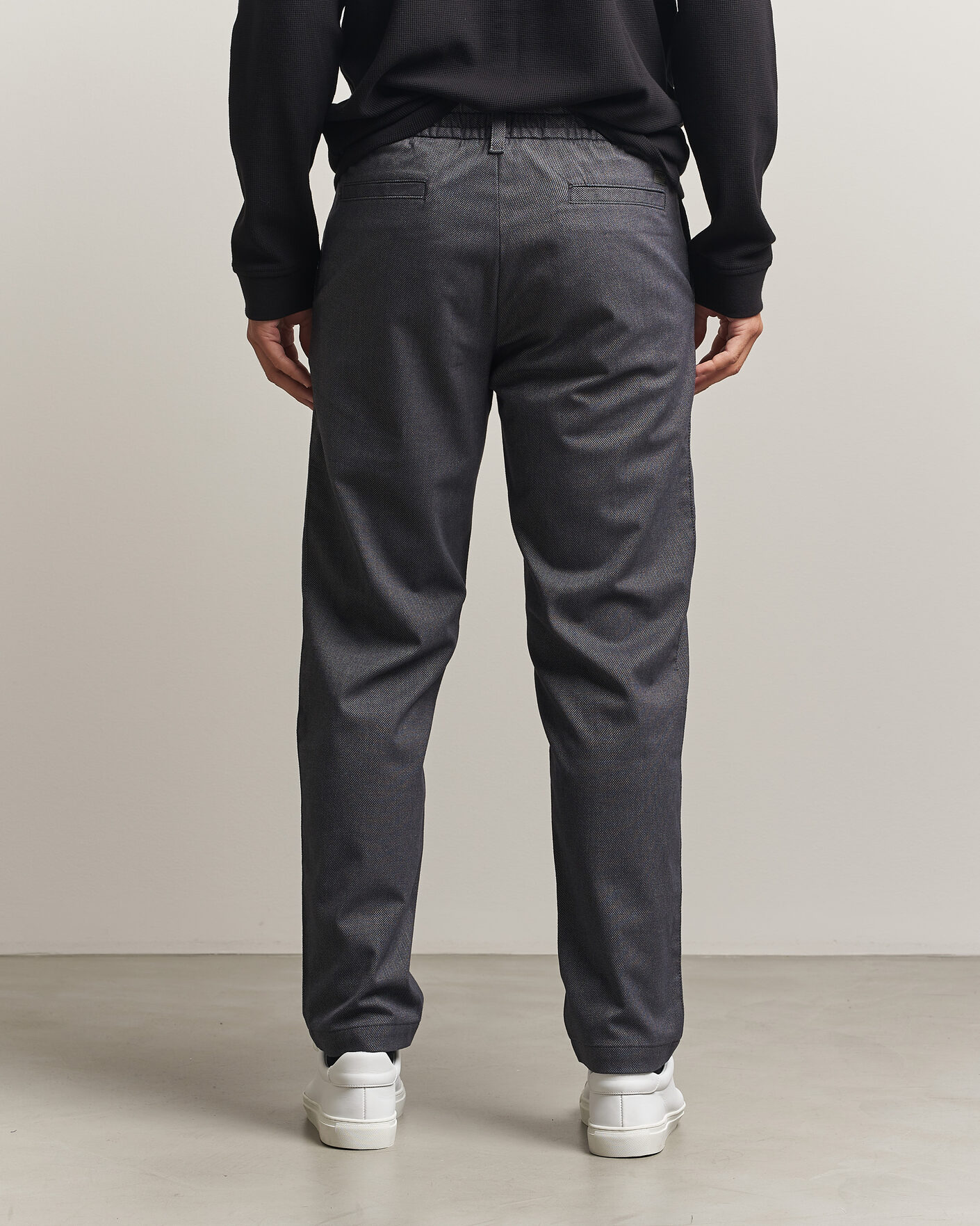 Men | Trousers | BOSS ORANGE | Tapered Fit Drawstring Chino Dark Grey