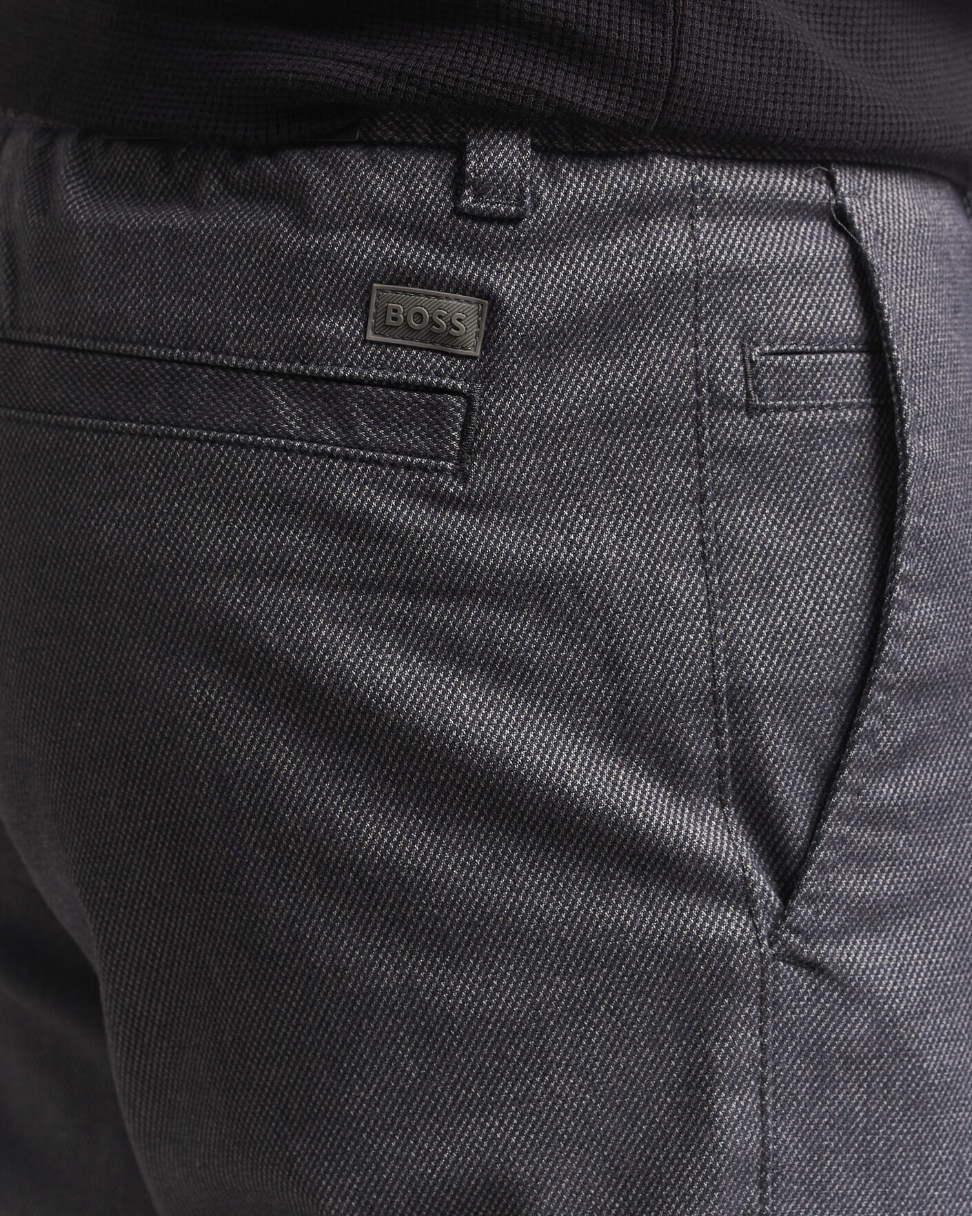 Men | Trousers | BOSS ORANGE | Tapered Fit Drawstring Chino Dark Grey