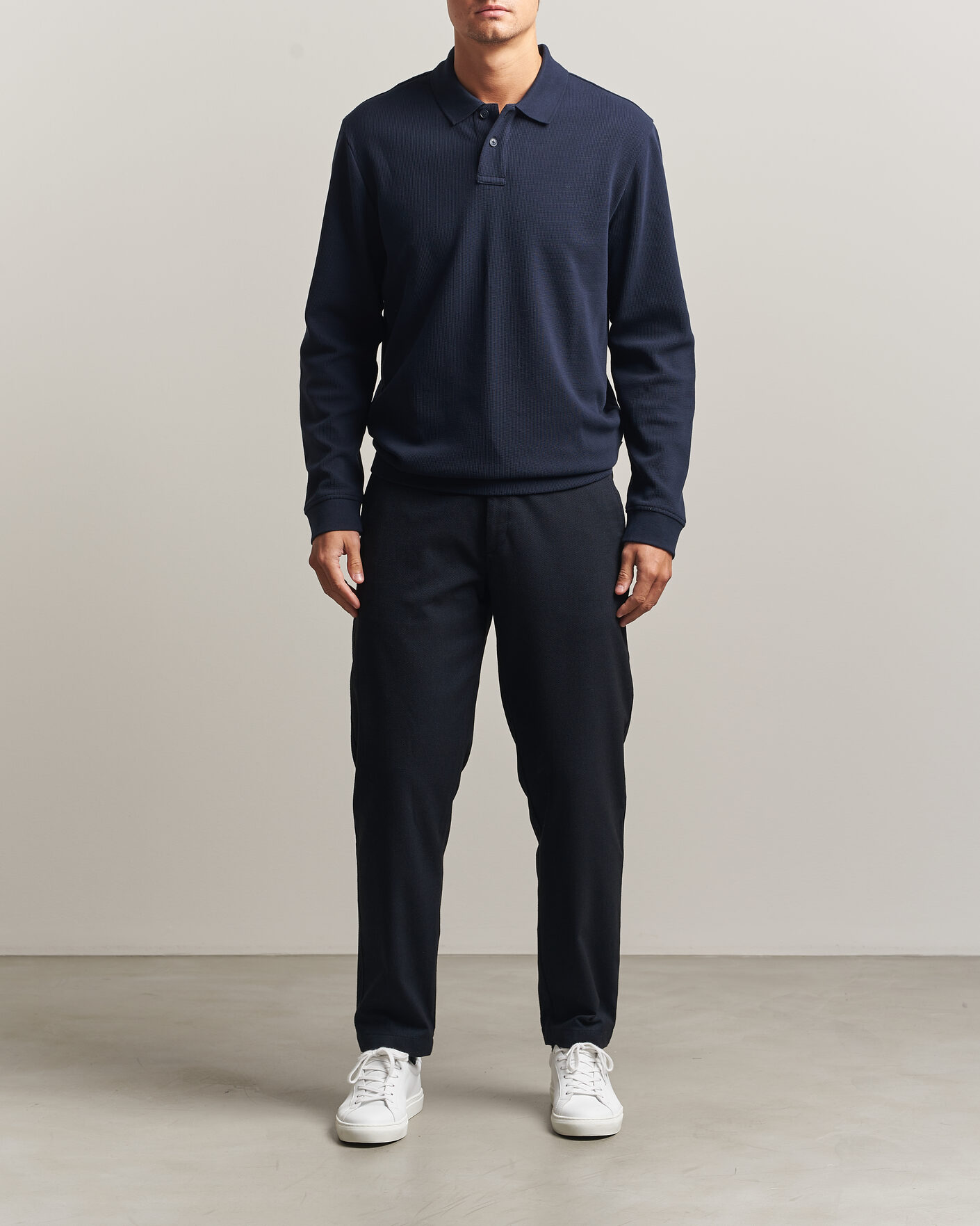 Men | Trousers | BOSS ORANGE | Tapered Fit Drawstring Chino Dark Blue