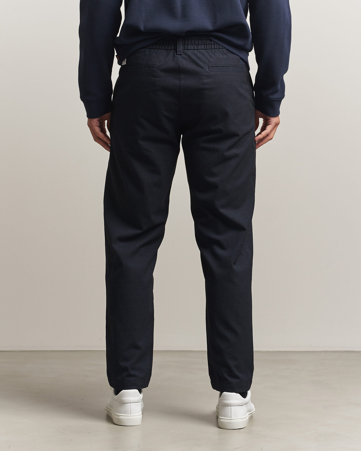 Men | Trousers | BOSS ORANGE | Tapered Fit Drawstring Chino Dark Blue