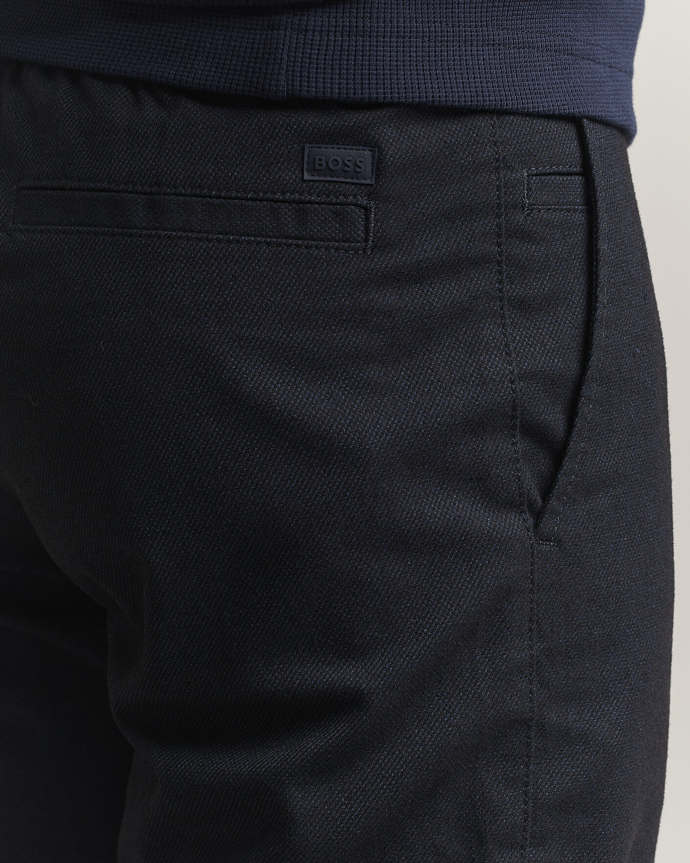 Men | Trousers | BOSS ORANGE | Tapered Fit Drawstring Chino Dark Blue