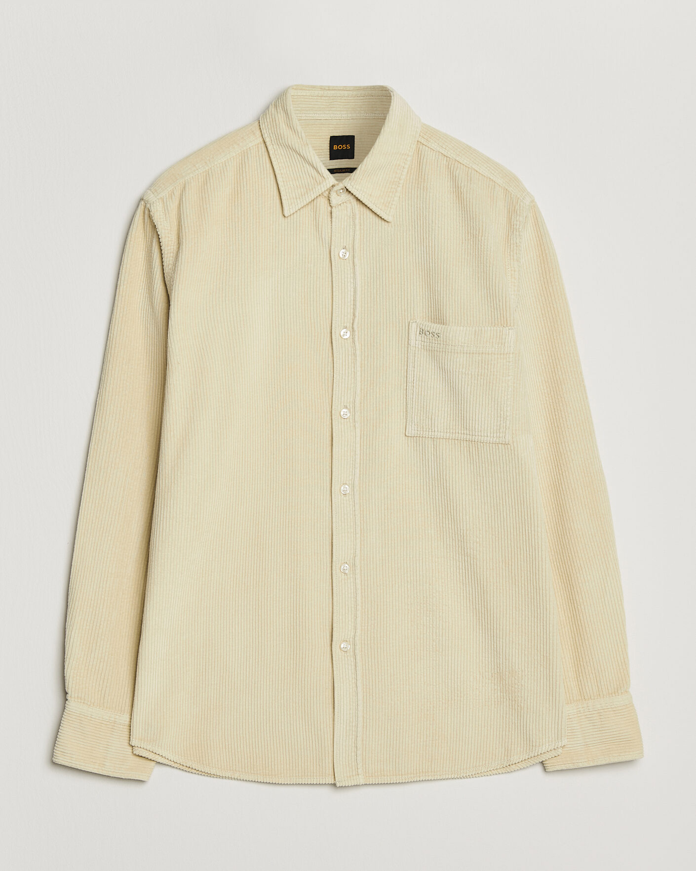 Men | Shirts | BOSS ORANGE | Relegant Corduroy Shirt Light Beige