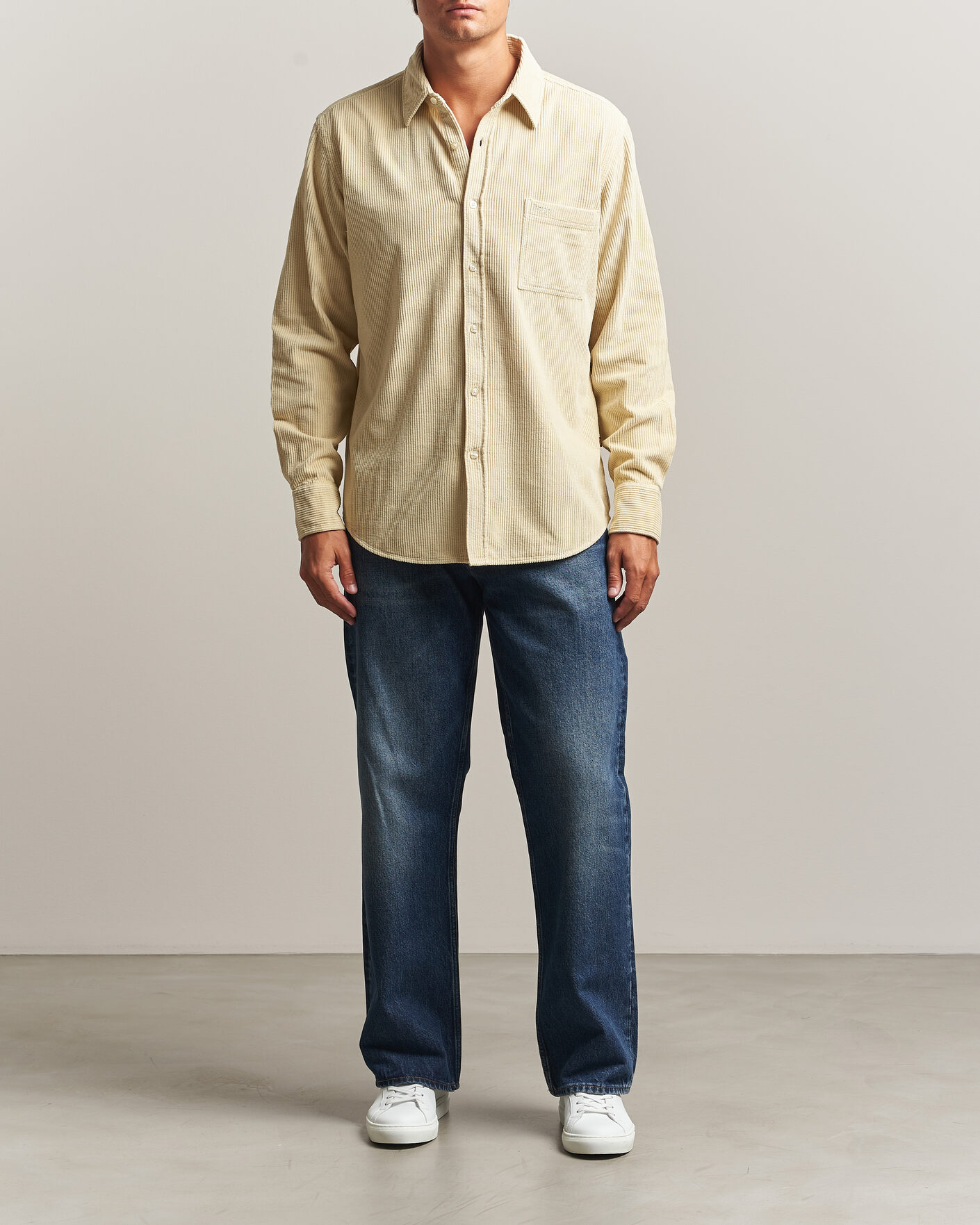 Men | Shirts | BOSS ORANGE | Relegant Corduroy Shirt Light Beige