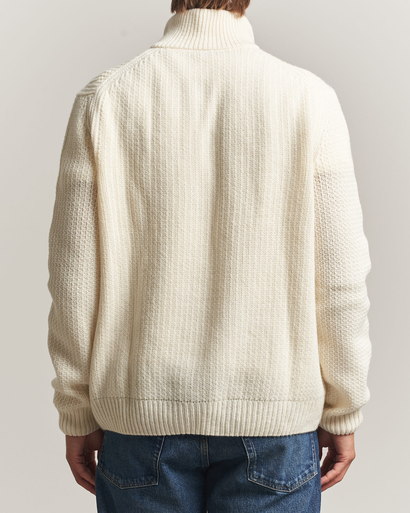 Men | Sweaters & Knitwear | BOSS ORANGE | Kenter Wool Knitted Half Zip Open White
