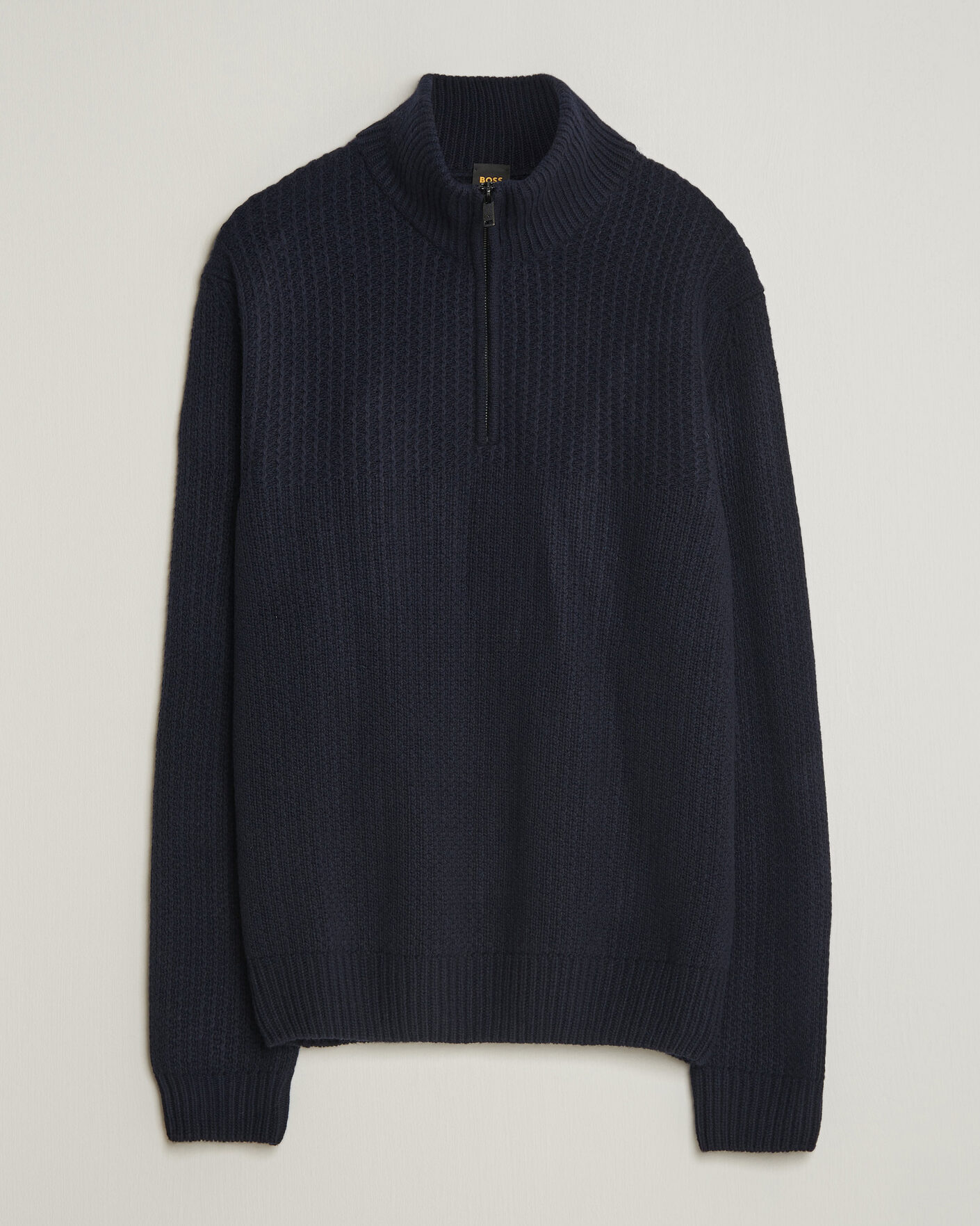 Men | Sweaters & Knitwear | BOSS ORANGE | Kenter Wool Knitted Half Zip Dark Blue