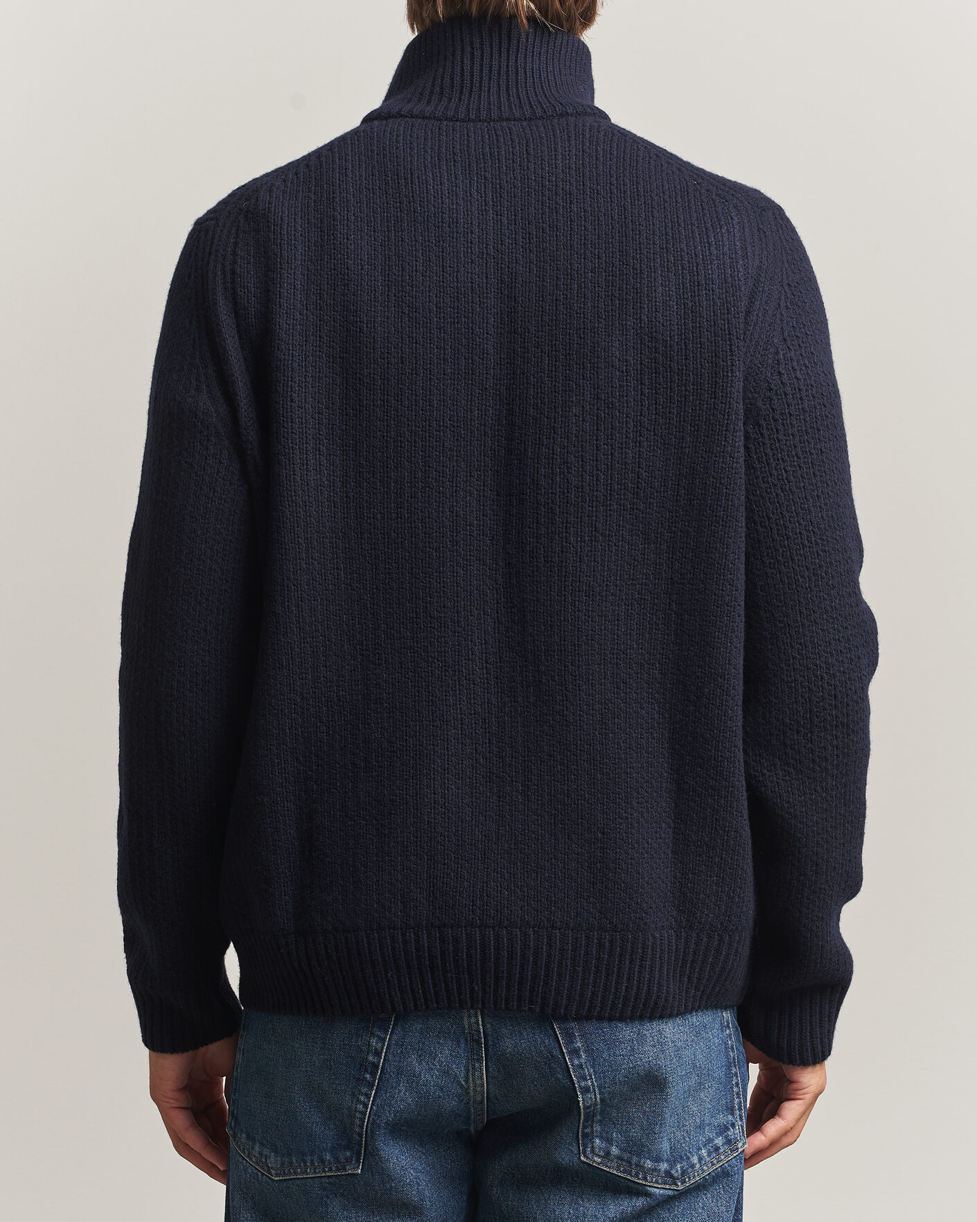 Men | Sweaters & Knitwear | BOSS ORANGE | Kenter Wool Knitted Half Zip Dark Blue