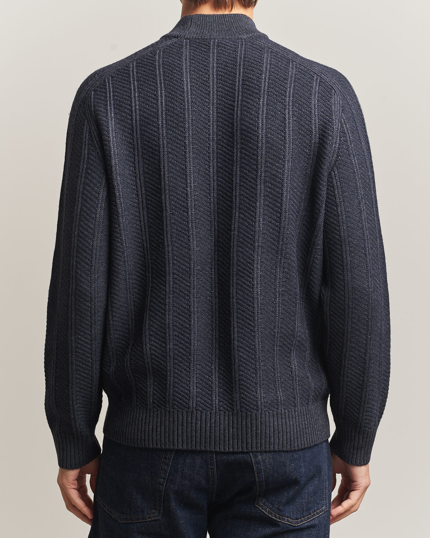 Men | Sweaters & Knitwear | BOSS ORANGE | Katoolo Wool/Cotton Knitted Turtleneck Dark Blue