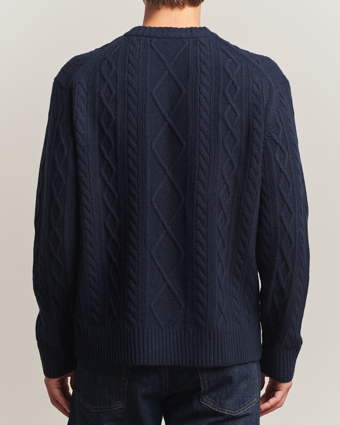 Men | Sweaters & Knitwear | BOSS ORANGE | Atreccio Wool Structured Knitted Sweater Dark Blue