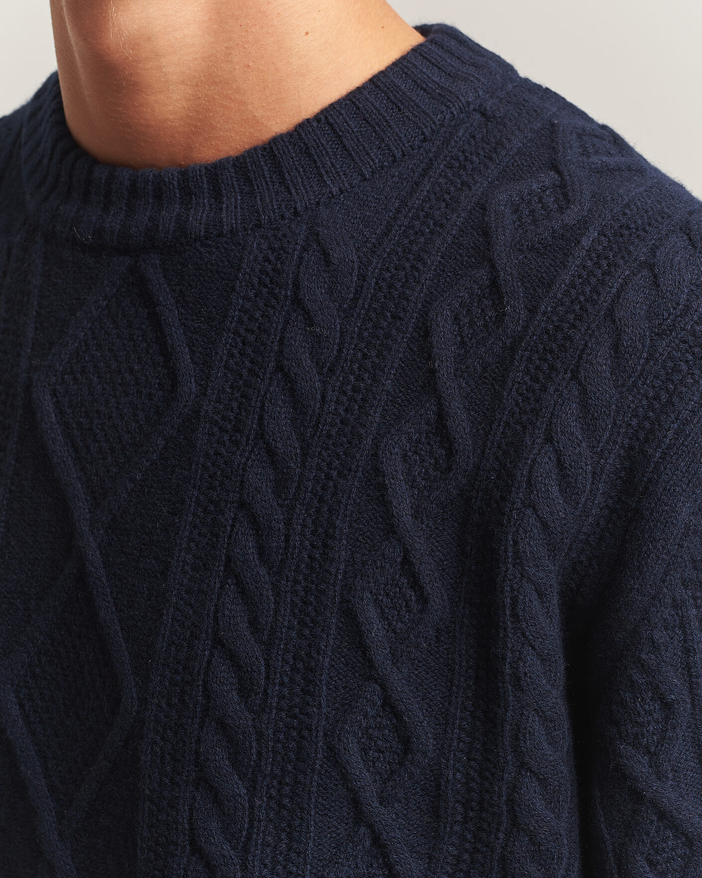 Men | Sweaters & Knitwear | BOSS ORANGE | Atreccio Wool Structured Knitted Sweater Dark Blue