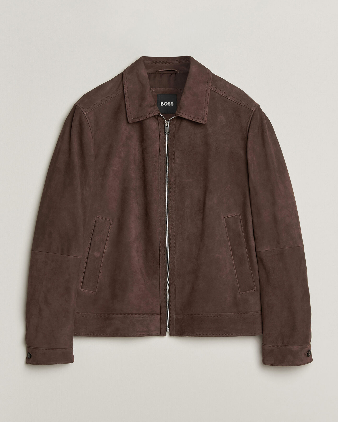 Men | Coats & Jackets | BOSS BLACK | Malbano Suede Jacket Dark Brown