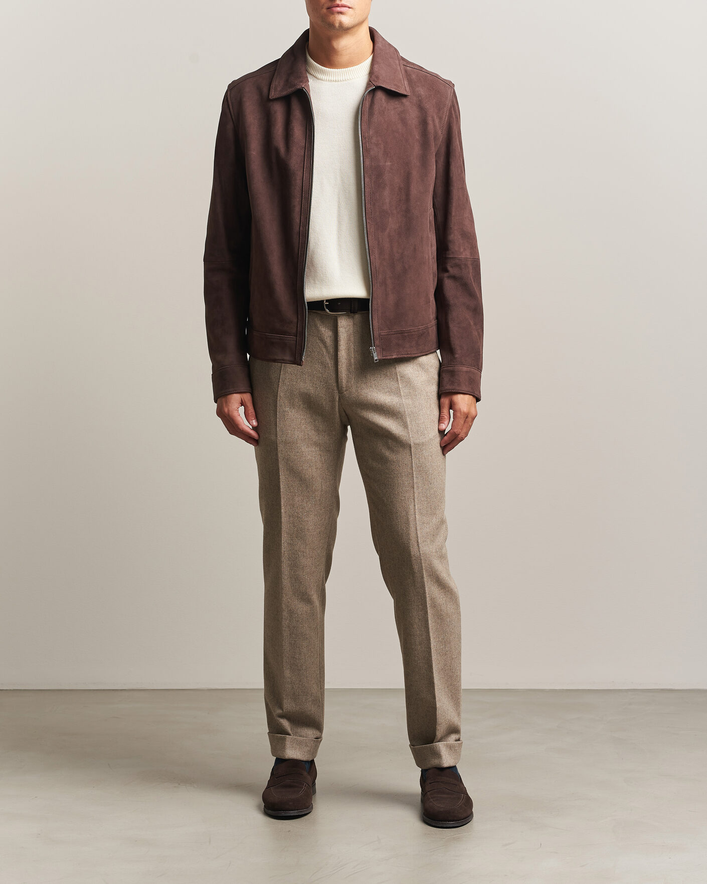 Men | Coats & Jackets | BOSS BLACK | Malbano Suede Jacket Dark Brown