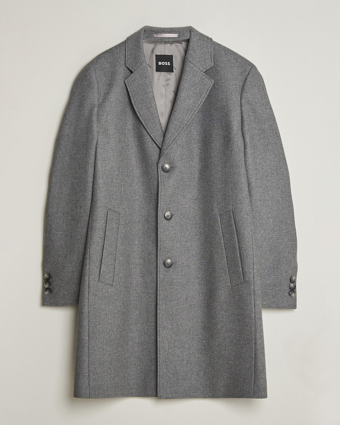 Men | Coats & Jackets | BOSS BLACK | Hyde Wool Coat Medium Grey