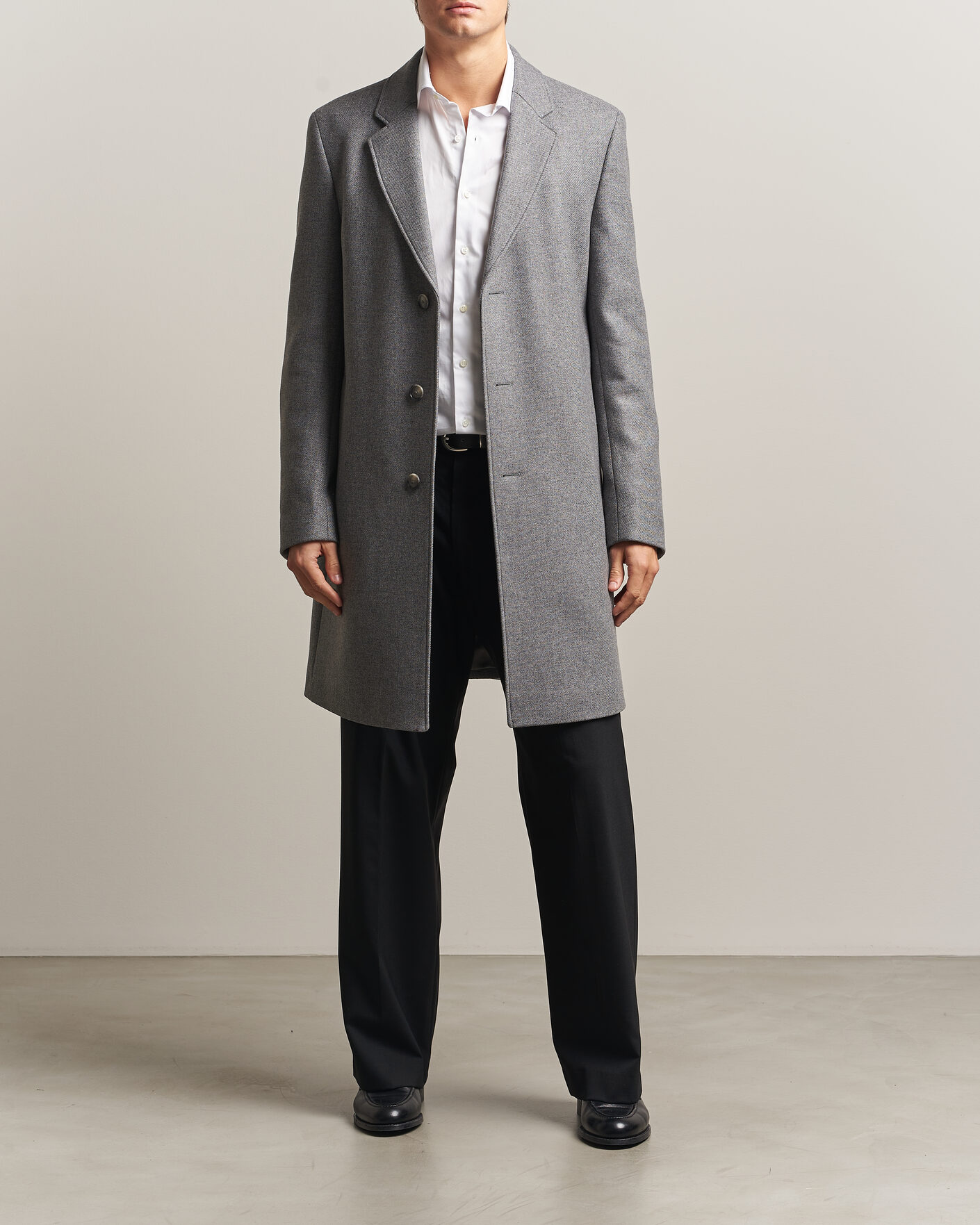 Men | Coats & Jackets | BOSS BLACK | Hyde Wool Coat Medium Grey