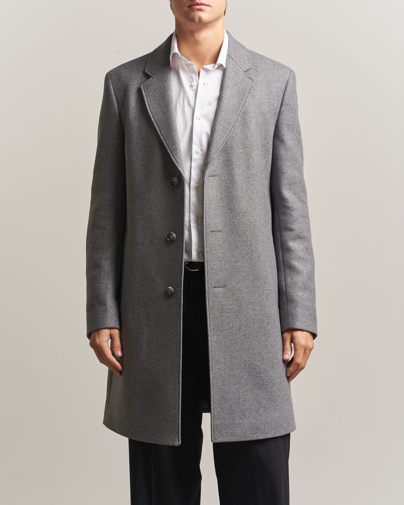 Men | Coats & Jackets | BOSS BLACK | Hyde Wool Coat Medium Grey