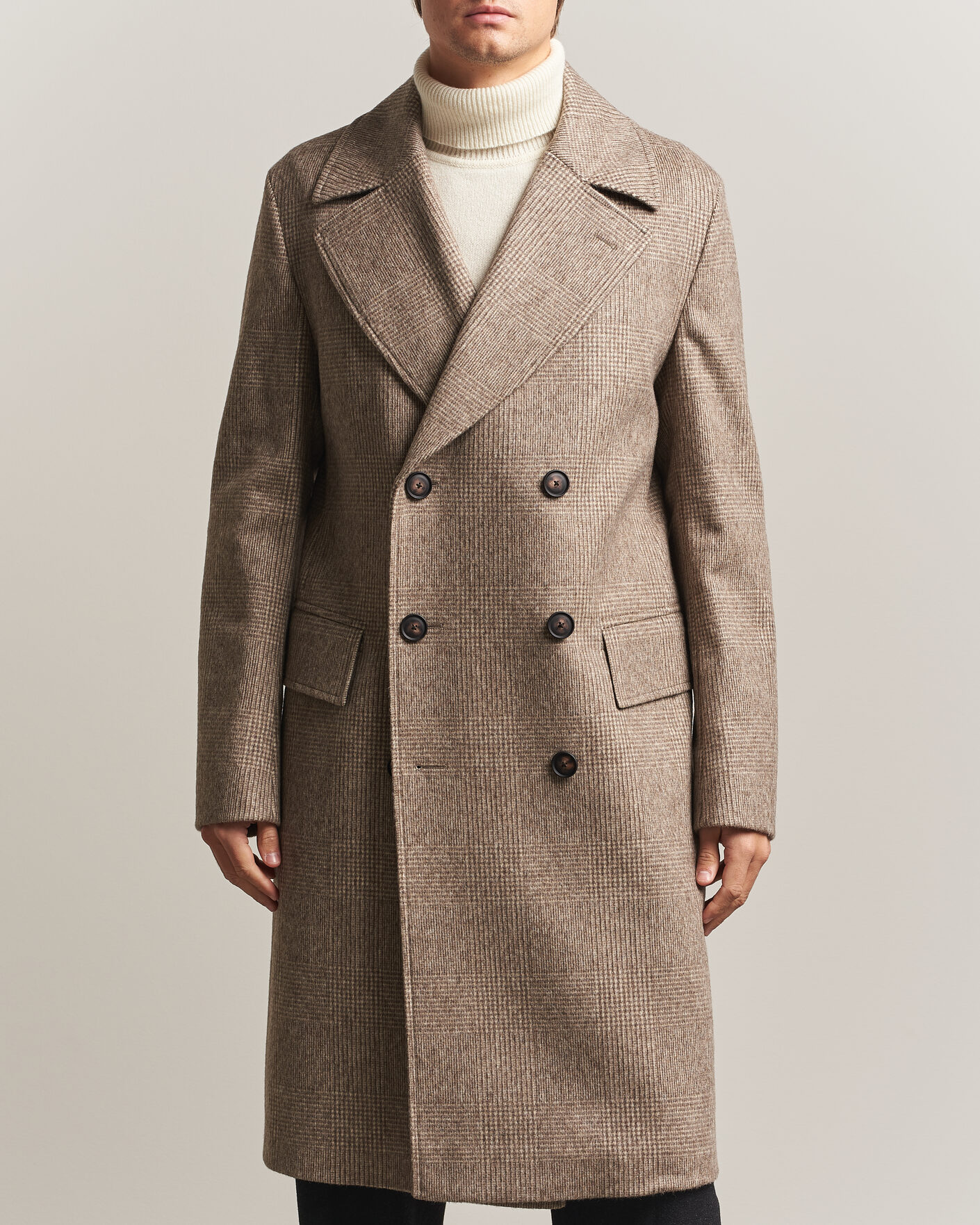 Men | Coats & Jackets | BOSS BLACK | Jared Wool Double Breasted Coat Open Brown