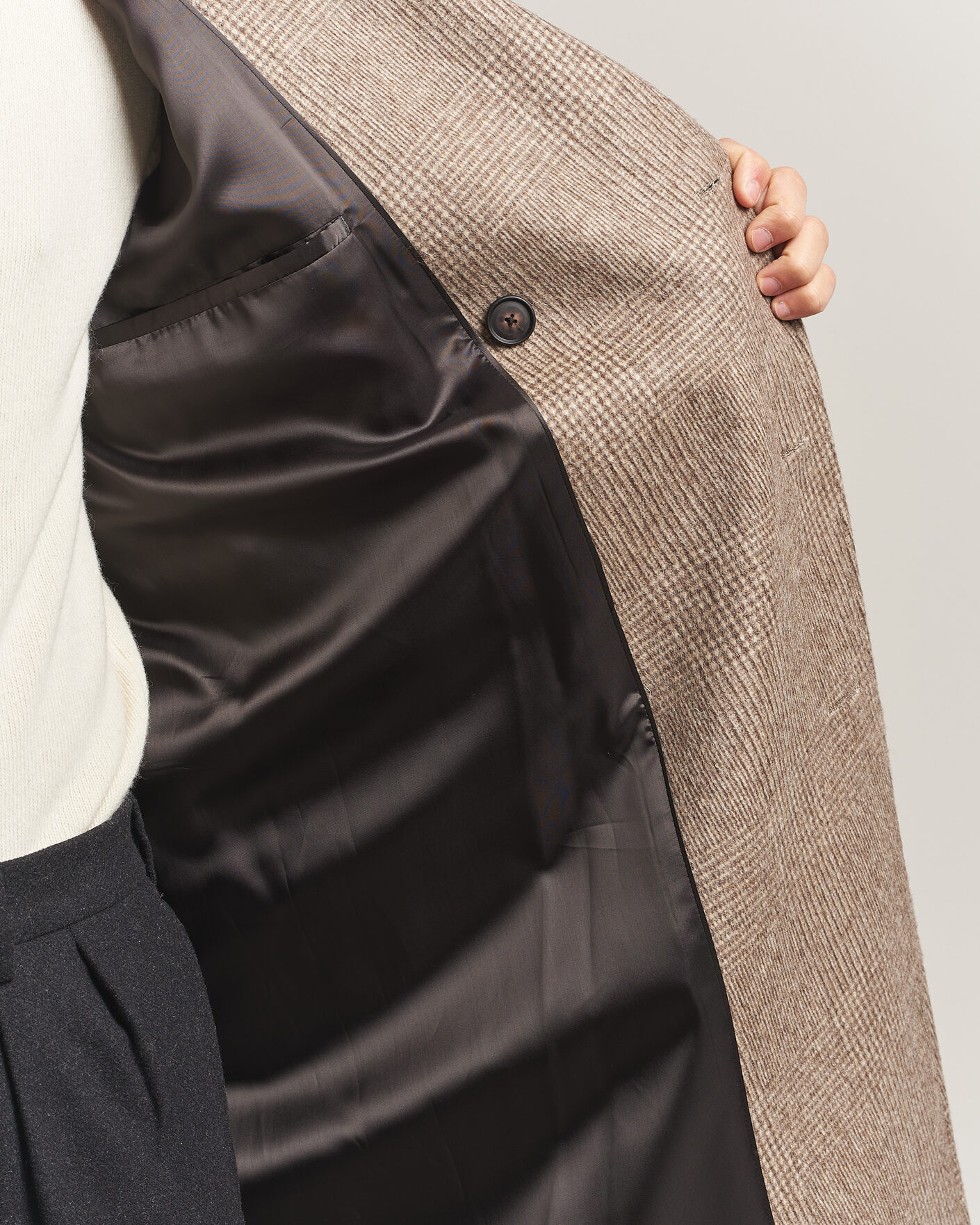 Men | Coats & Jackets | BOSS BLACK | Jared Wool Double Breasted Coat Open Brown