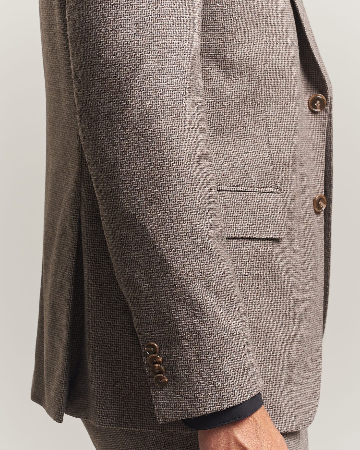 Men | Suits | BOSS BLACK | Huge Wool Pepita Suit Dark Brown