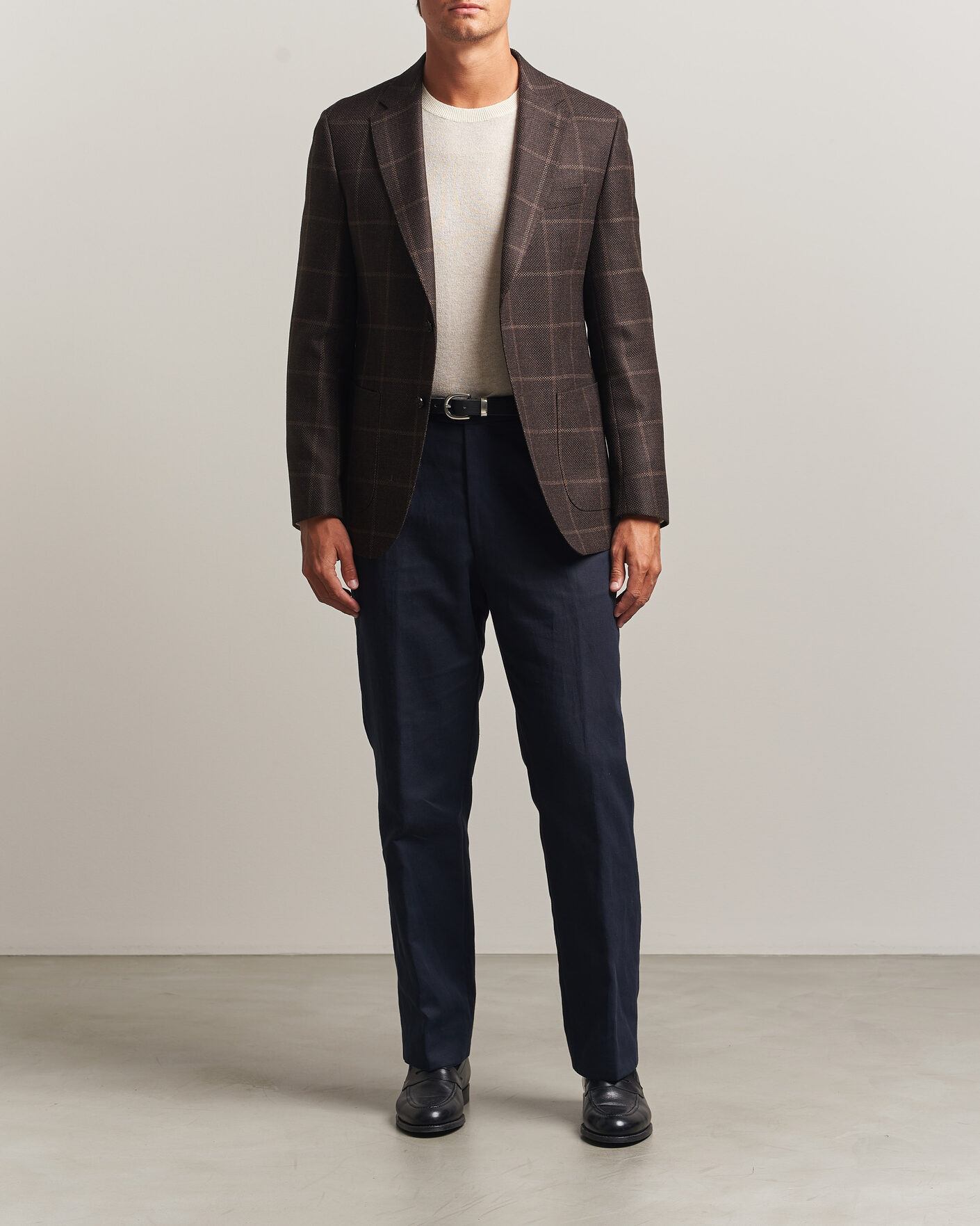 Men | Blazers | BOSS BLACK | Hutson Checked Wool Blazer Dark Brown