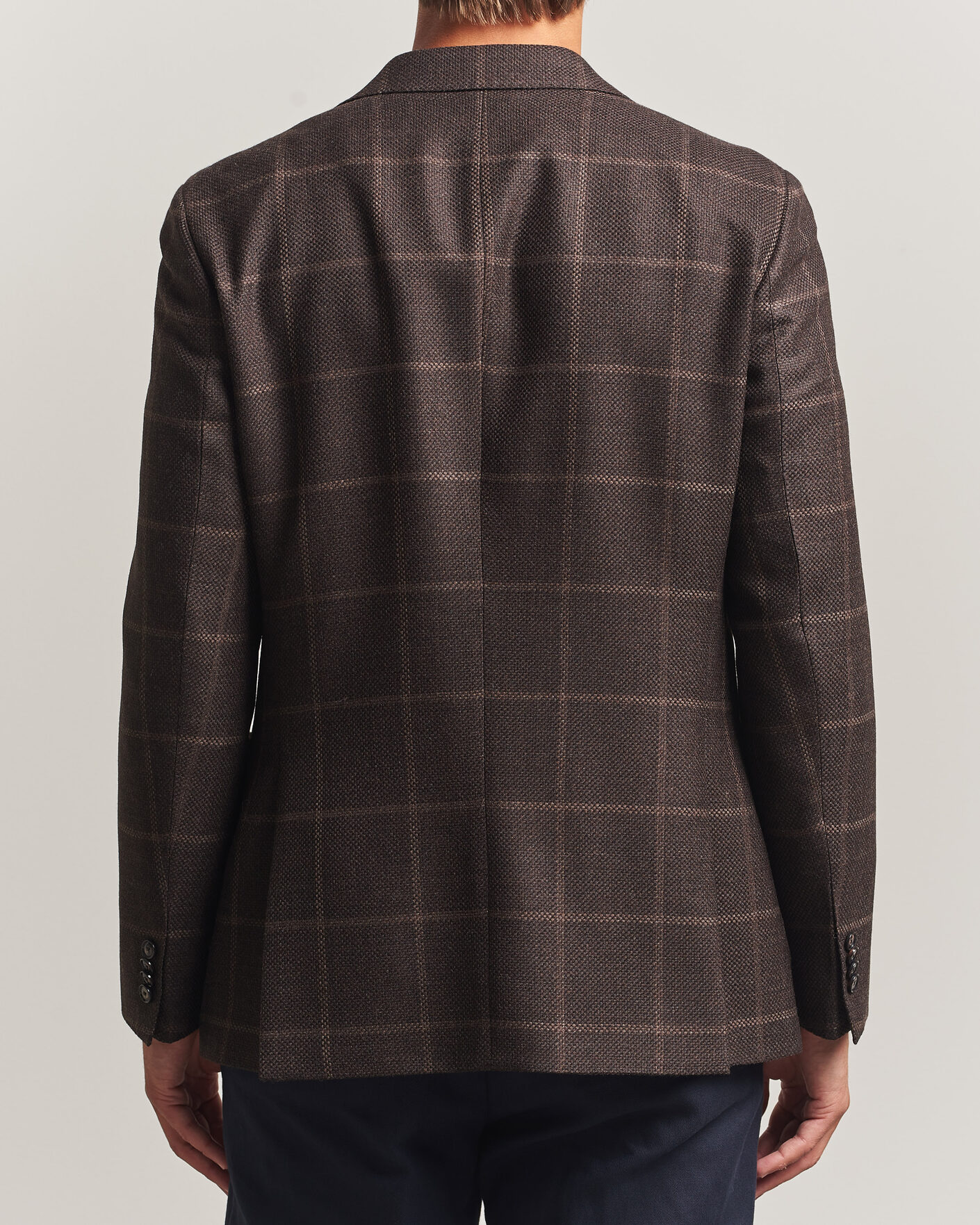 Men | Blazers | BOSS BLACK | Hutson Checked Wool Blazer Dark Brown