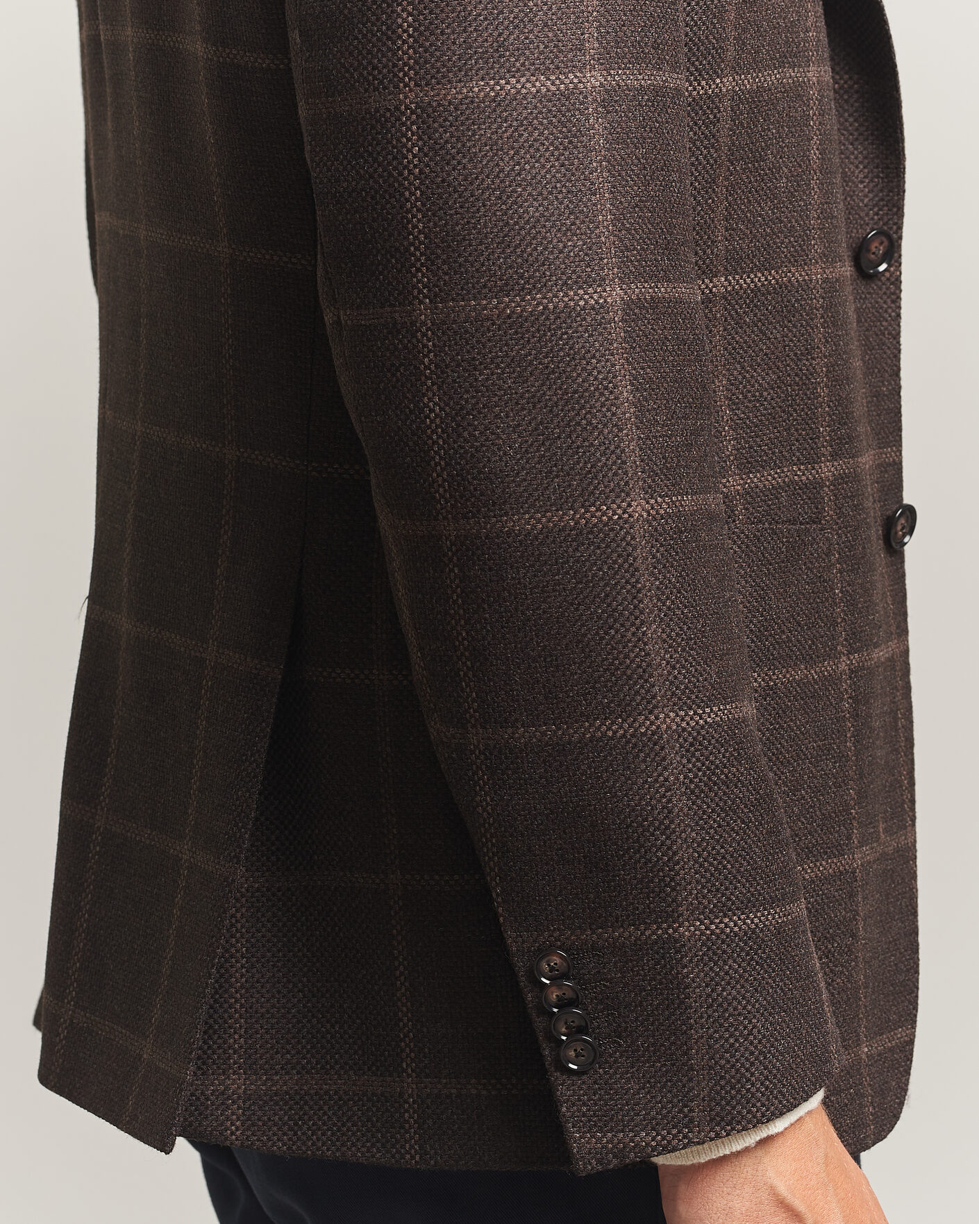 Men | Blazers | BOSS BLACK | Hutson Checked Wool Blazer Dark Brown