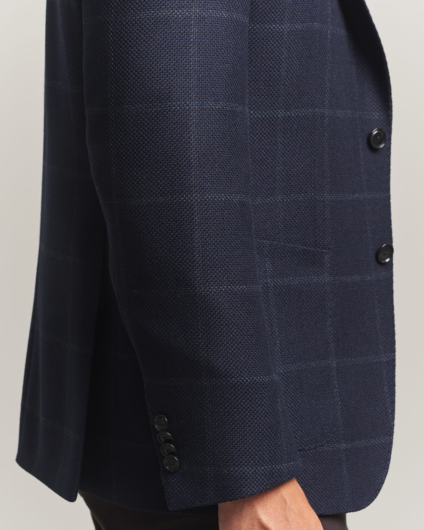 Men | Blazers | BOSS BLACK | Hutson Checked Wool Blazer Dark Blue