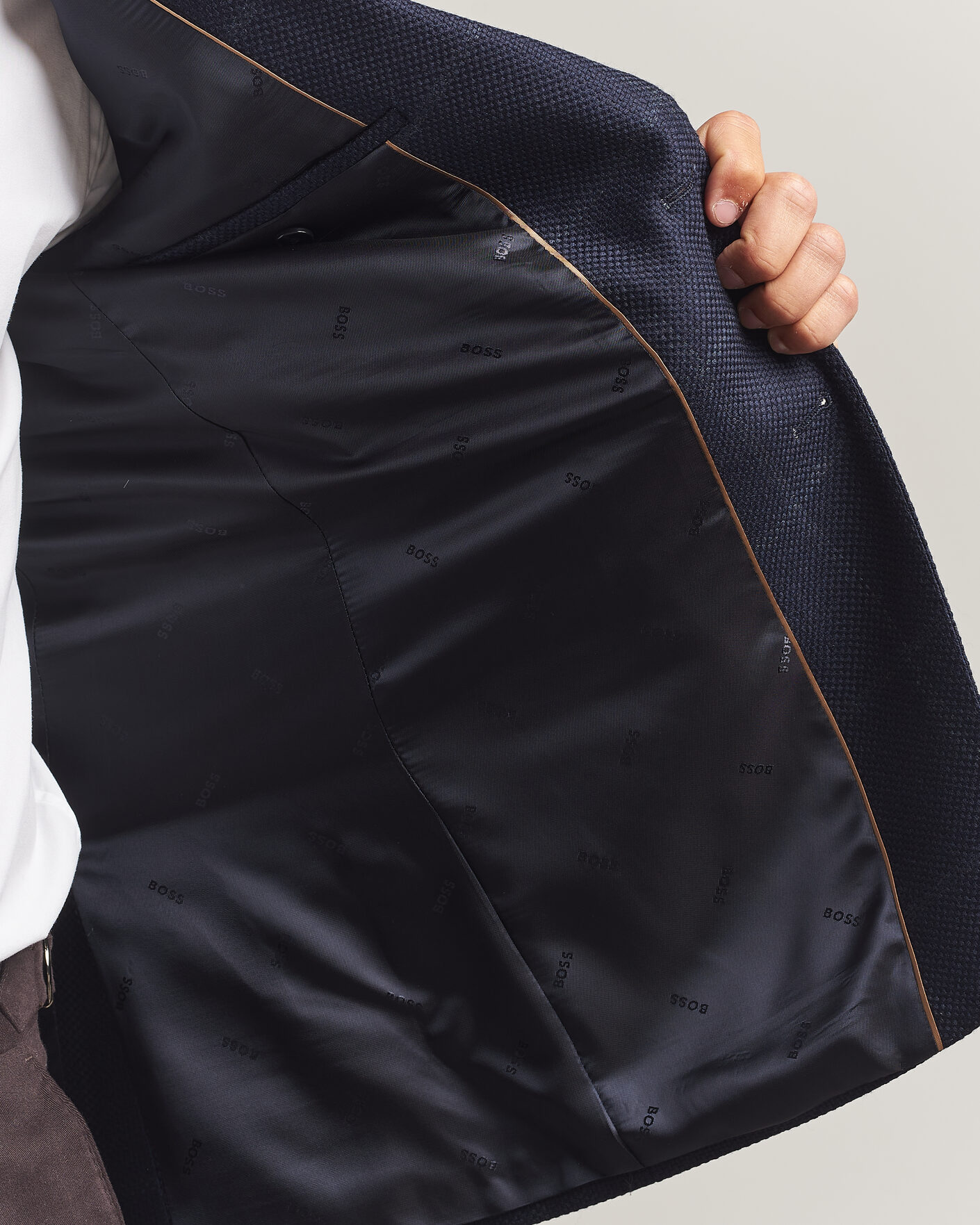 Men | Blazers | BOSS BLACK | Hutson Checked Wool Blazer Dark Blue