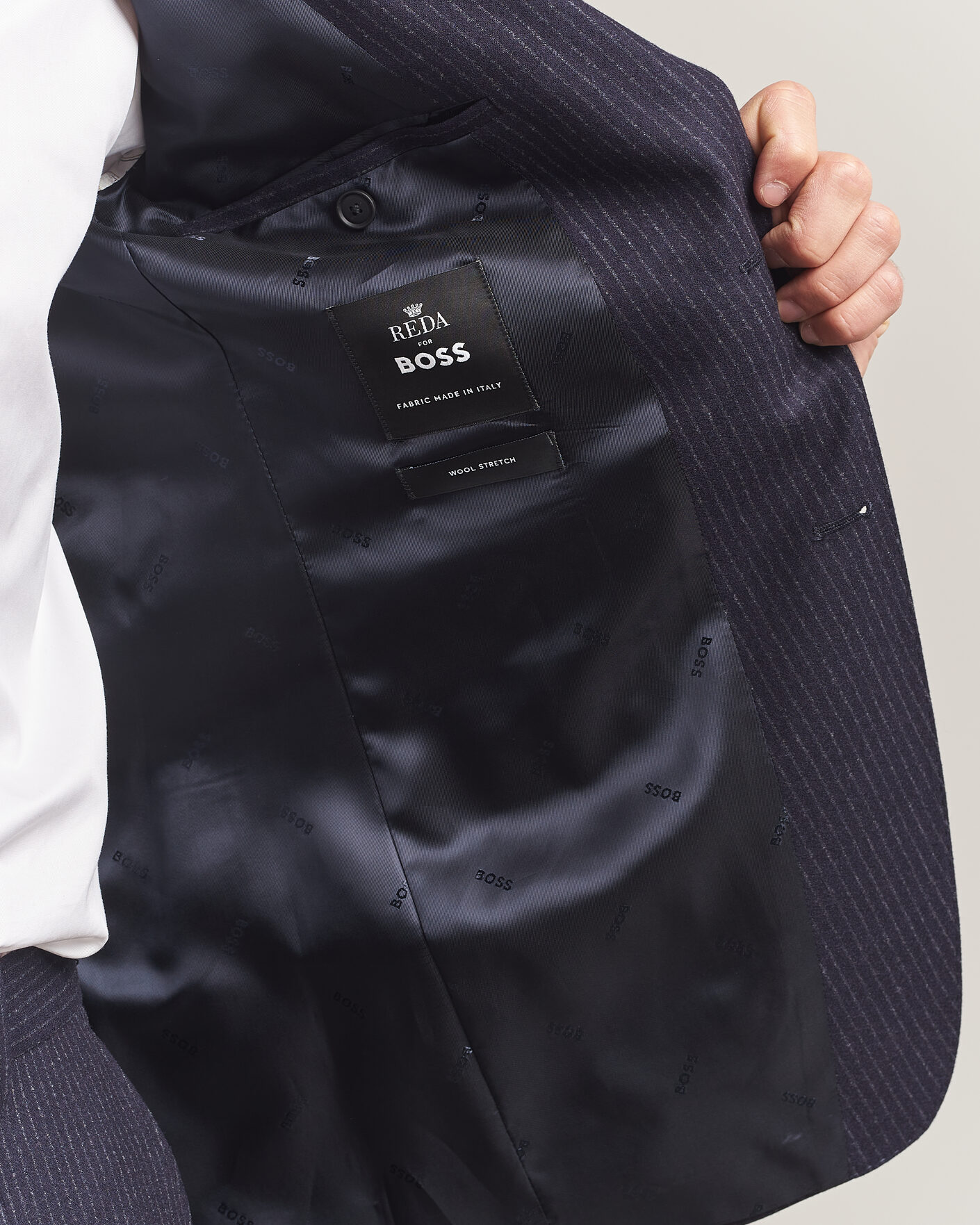 Men | Suits | BOSS BLACK | Huge Wool Pinstriped Suit Dark Blue