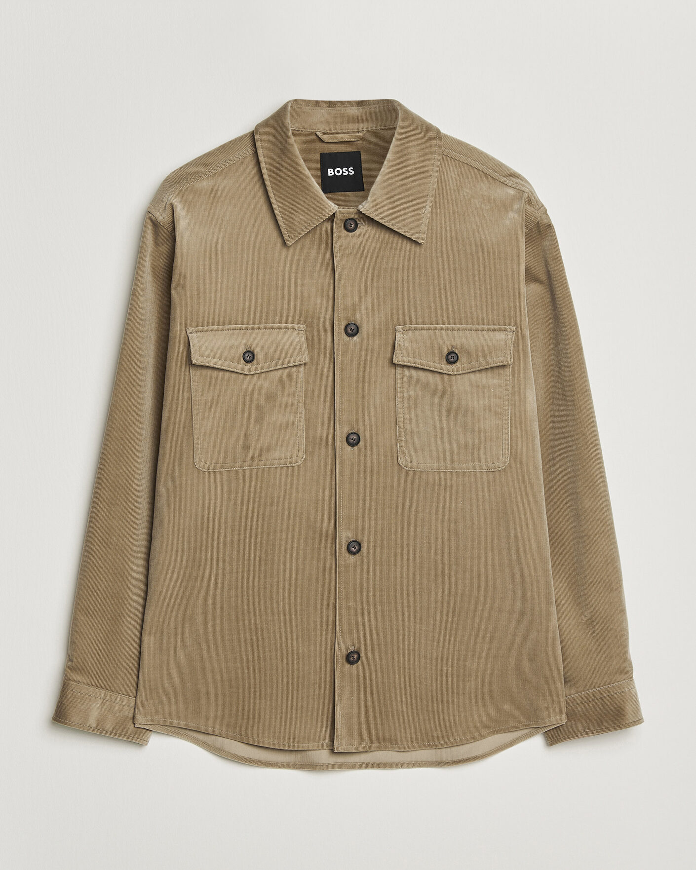 Men | Shirts | BOSS BLACK | Carper Corduroy Overshirt Open Brown